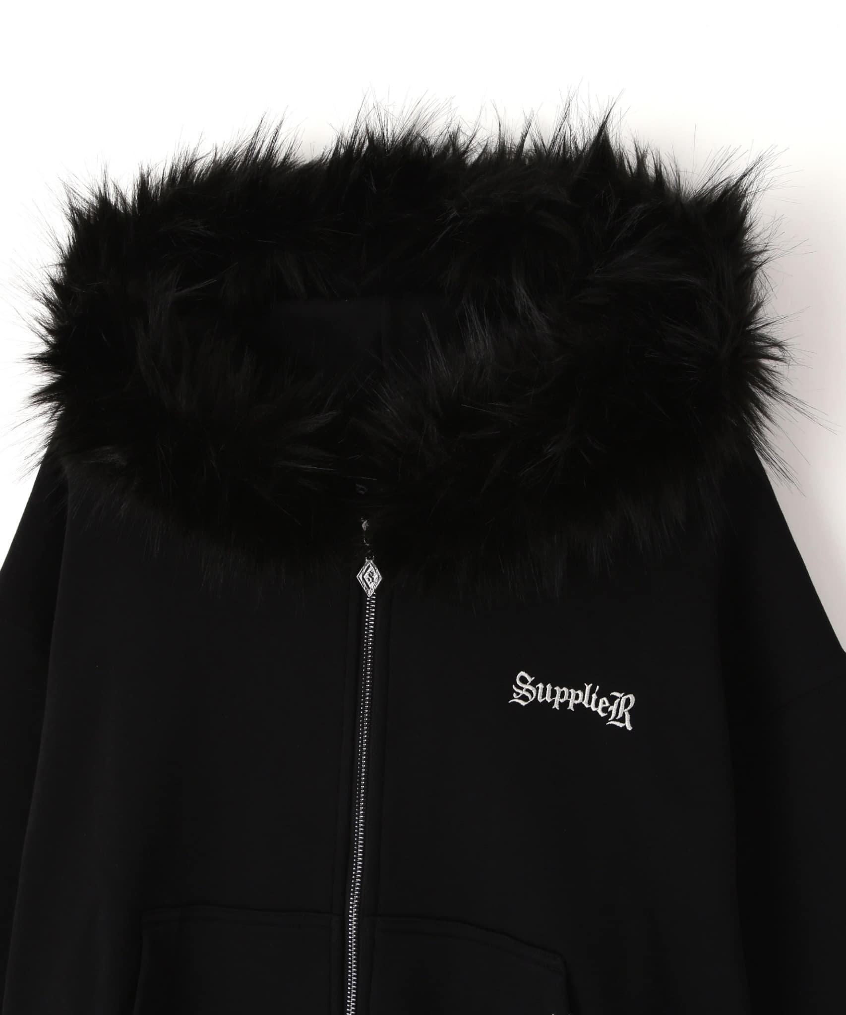 【先行予約 1月24日発売】SUPPLIER 26ss "Exclusive Faux Fur Cross Hoodie" Silver Silver M
