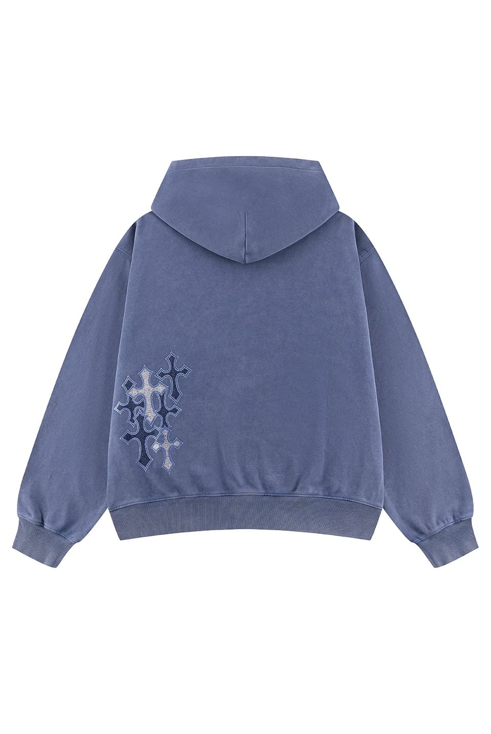 SUPPLIER 26ss "Multiple Cross Rhinestone Zip Hoodie" Blue Blue M