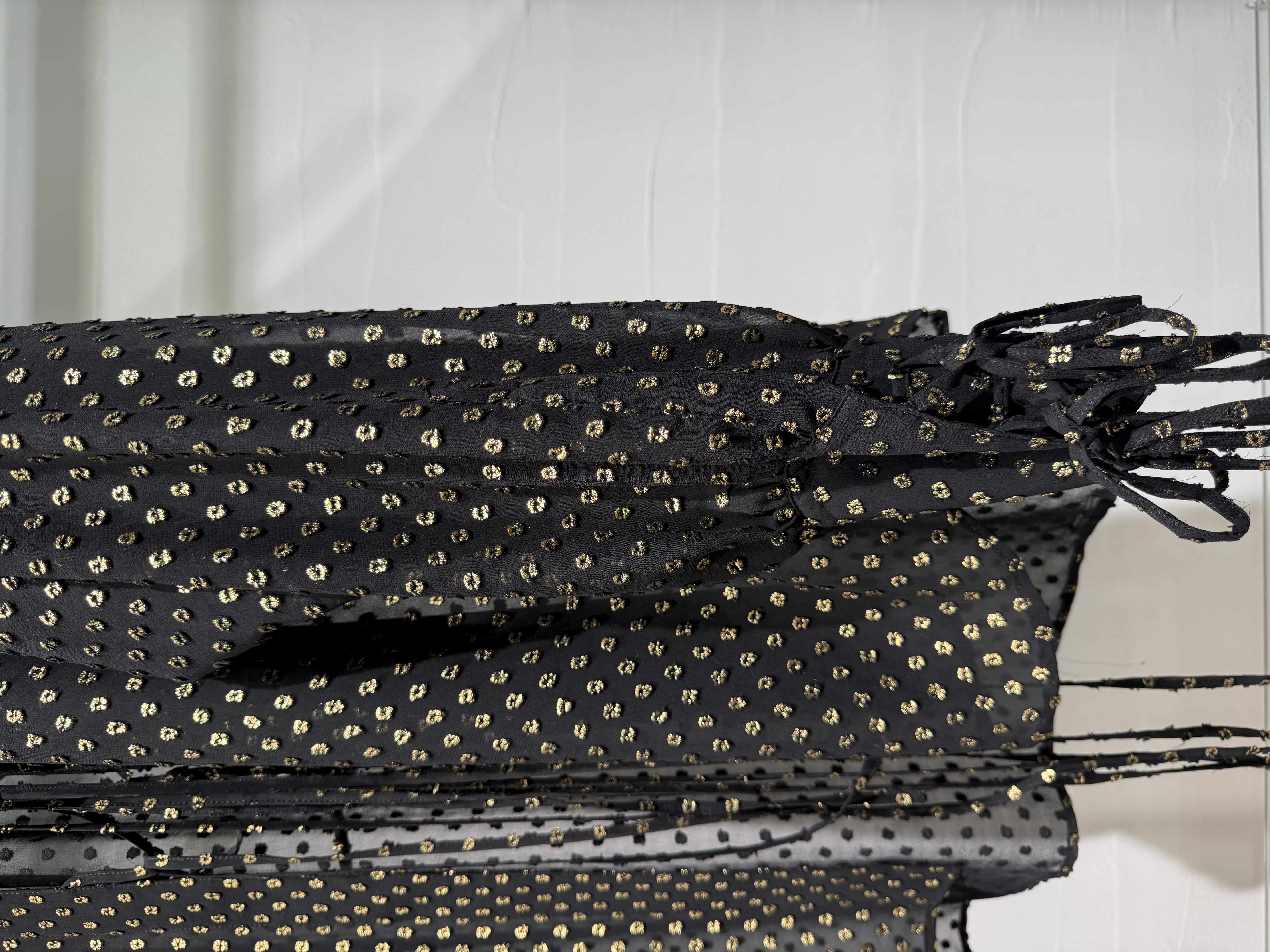 SUGARHILL 26ss "Twinkle Sheer String Shirt" Black Black 2