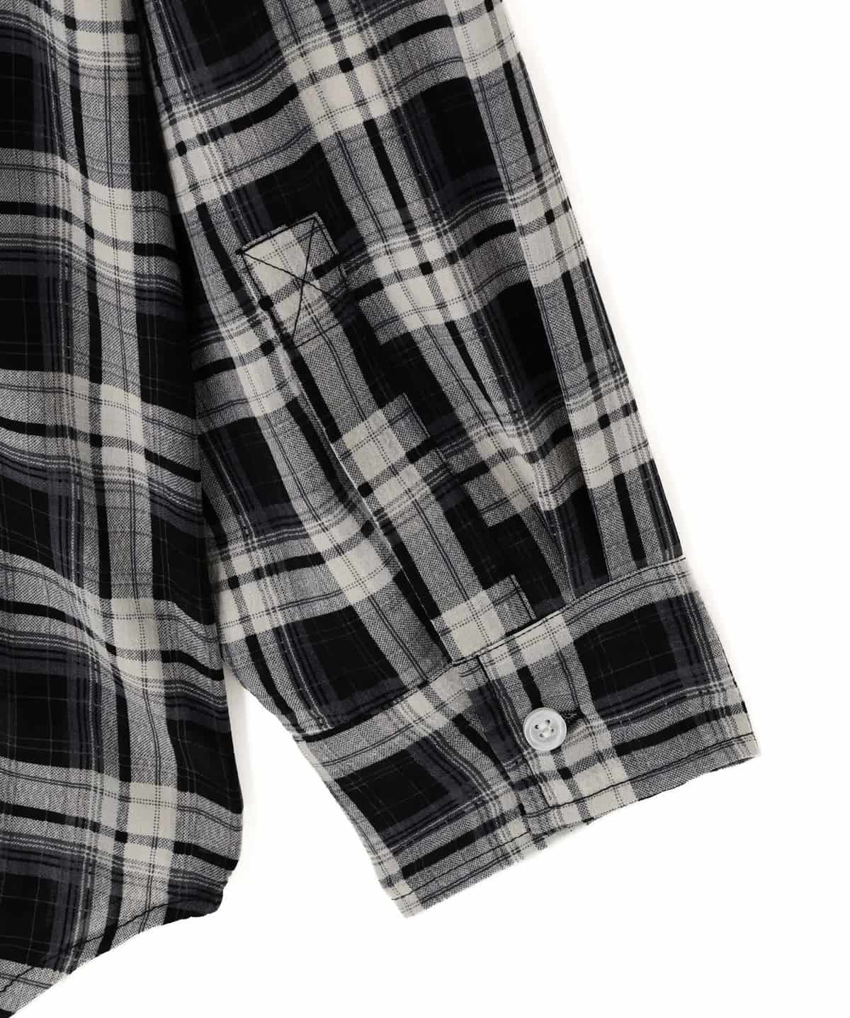 WHITELAND 26ss "Chiffon Check Shirts" Black Black One Size