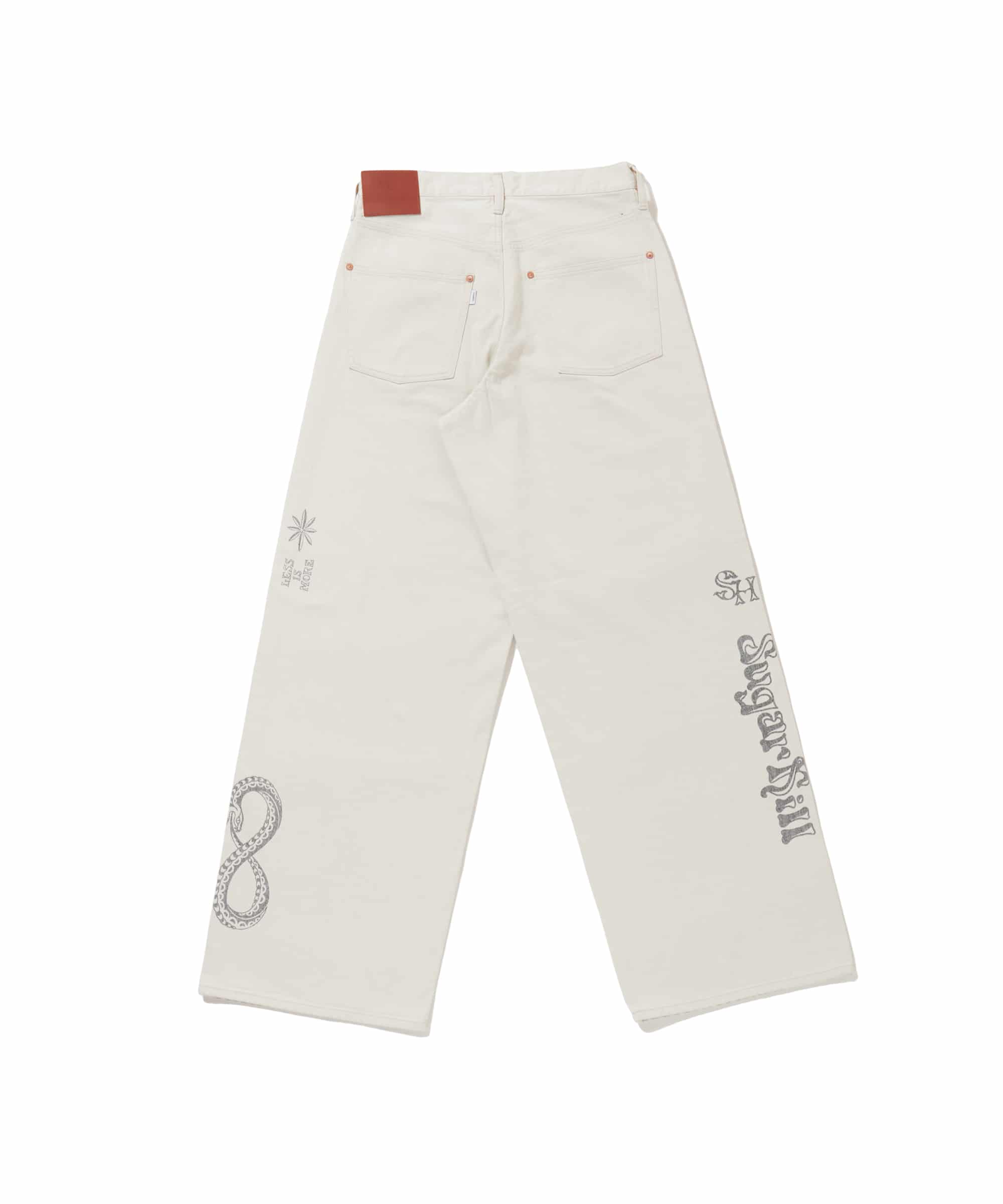 【先行予約 3月14日】SUGARHILL 26ss "Tattoo Flash Print Modern Denim Wide Cut" Ecru 30