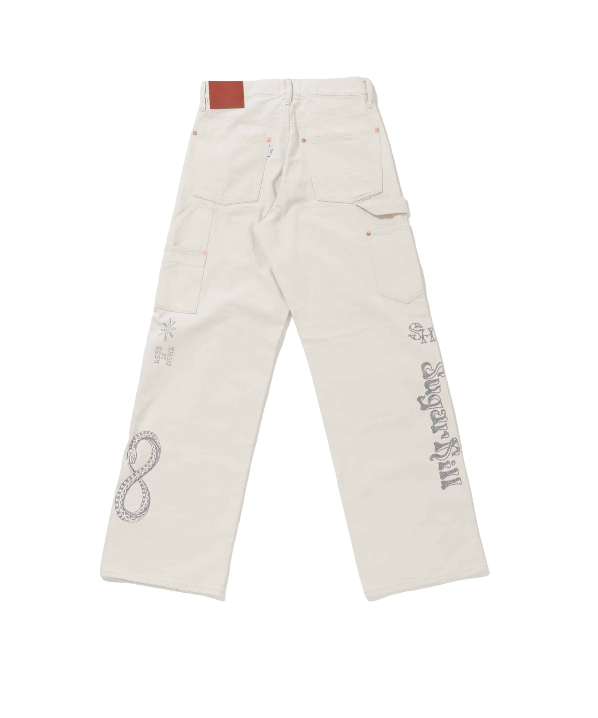 【先行予約 3月14日】SUGARHILL 26ss "Tattoo Flash Print Modern Denim Double Knee Cut" Ecru 30