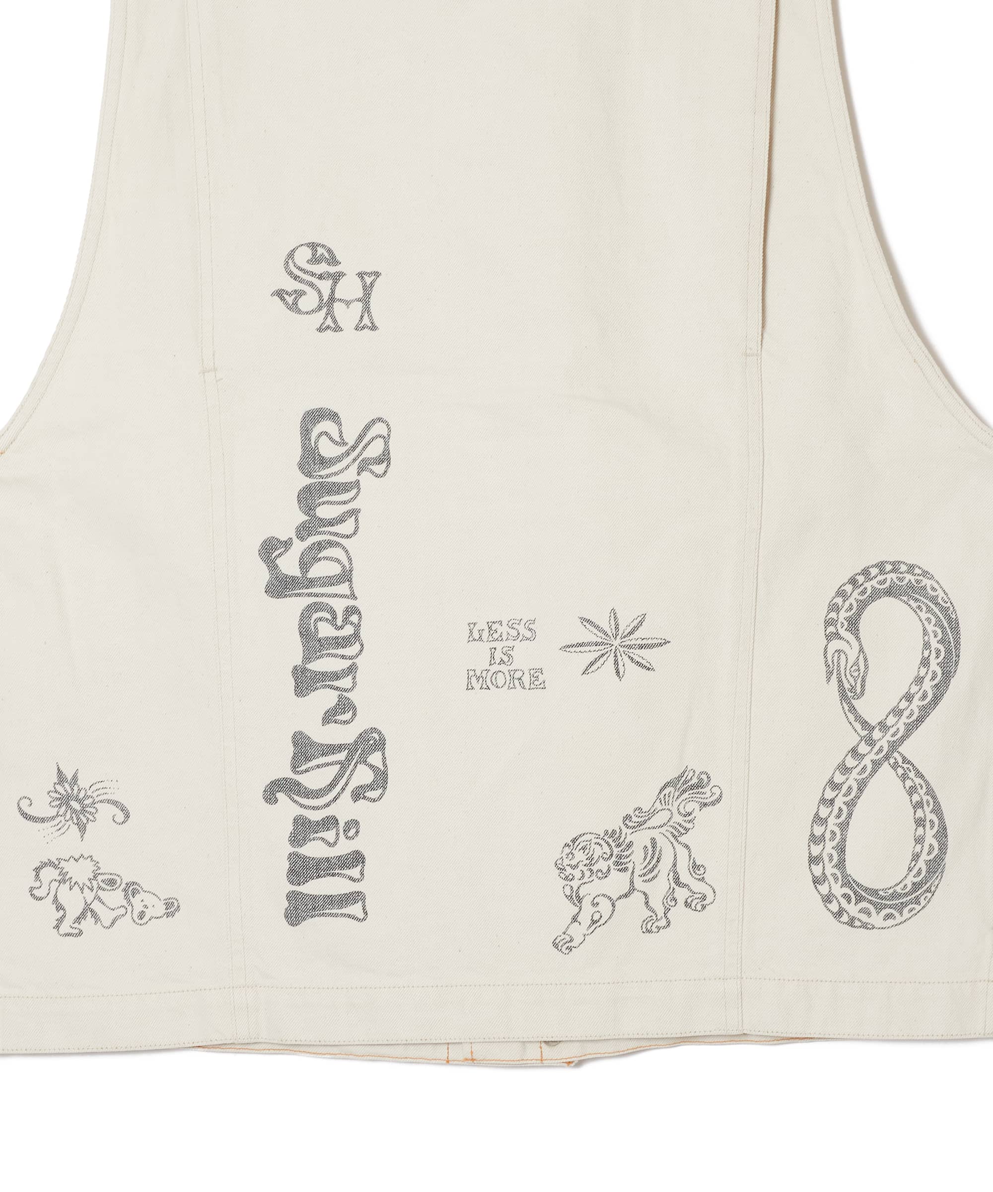 【先行予約 3月14日】SUGARHILL 26ss "Tattoo Flash Print Denim Vest" Ecru 2