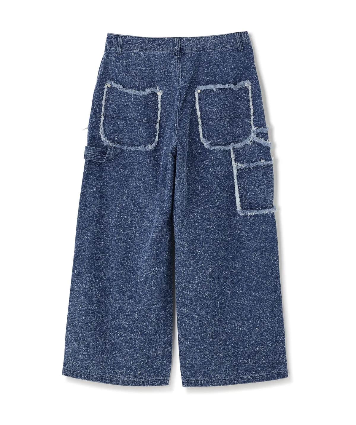 Danke Schon 26ss "Needlepunch Denim W-Knee Pants" Blue Blue S