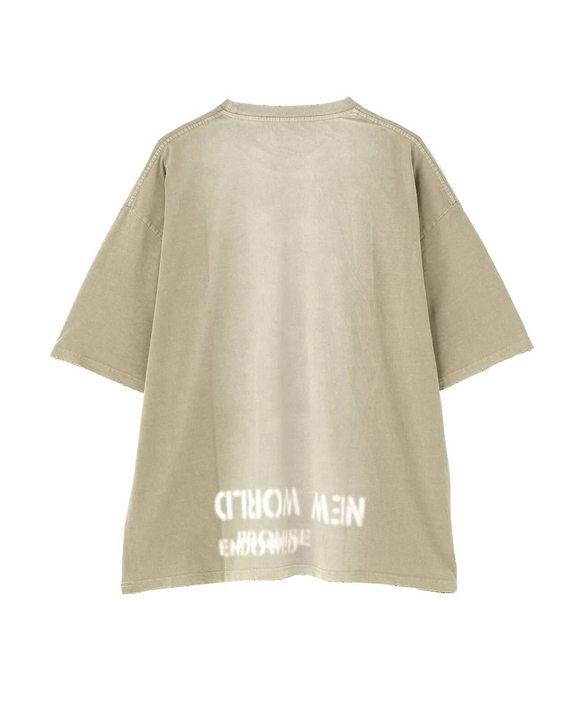 Danke Schon 26ss "Pigment Stencil S/S Tee" Beige Beige M