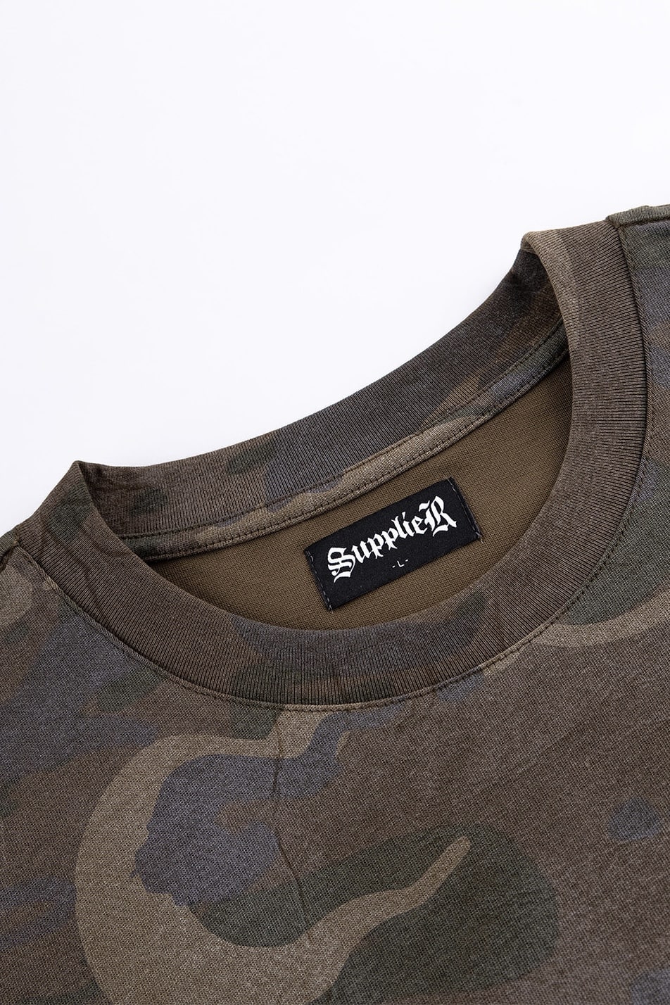 SUPPLIER 26ss "Camouflage Cross Tee" Khaki Khaki M