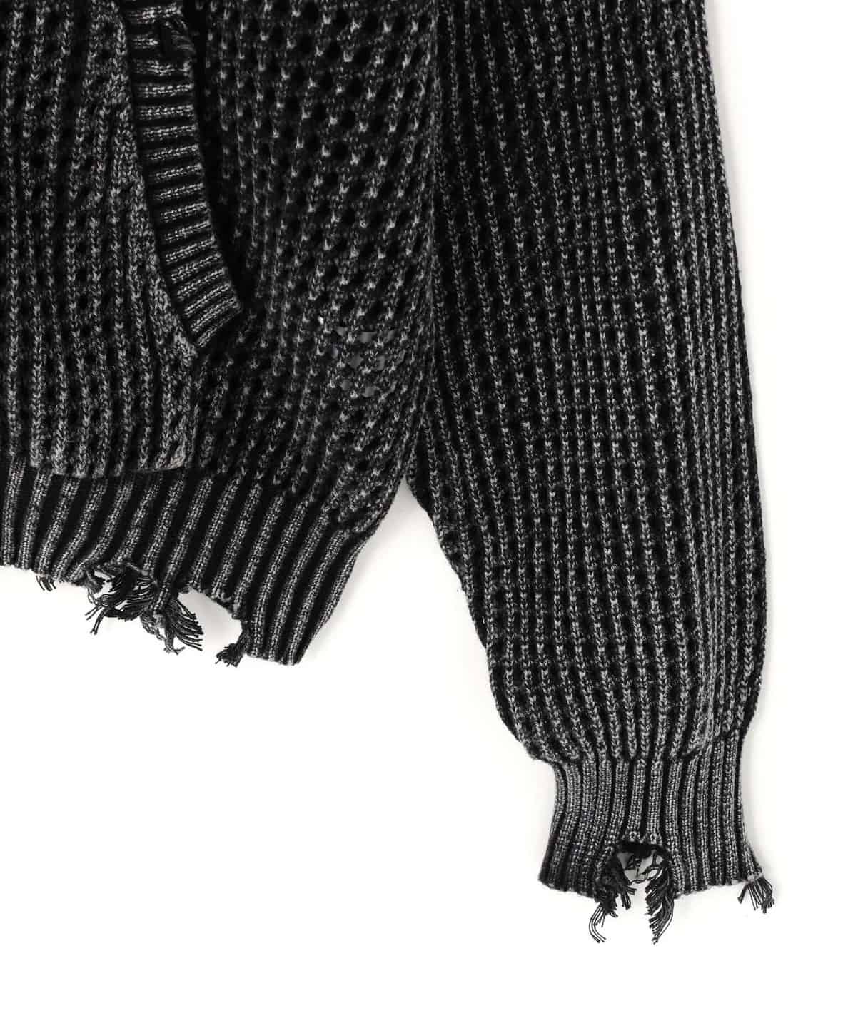 Danke Schon 26ss "Pigment Damage Mesh Hoodie" Black M