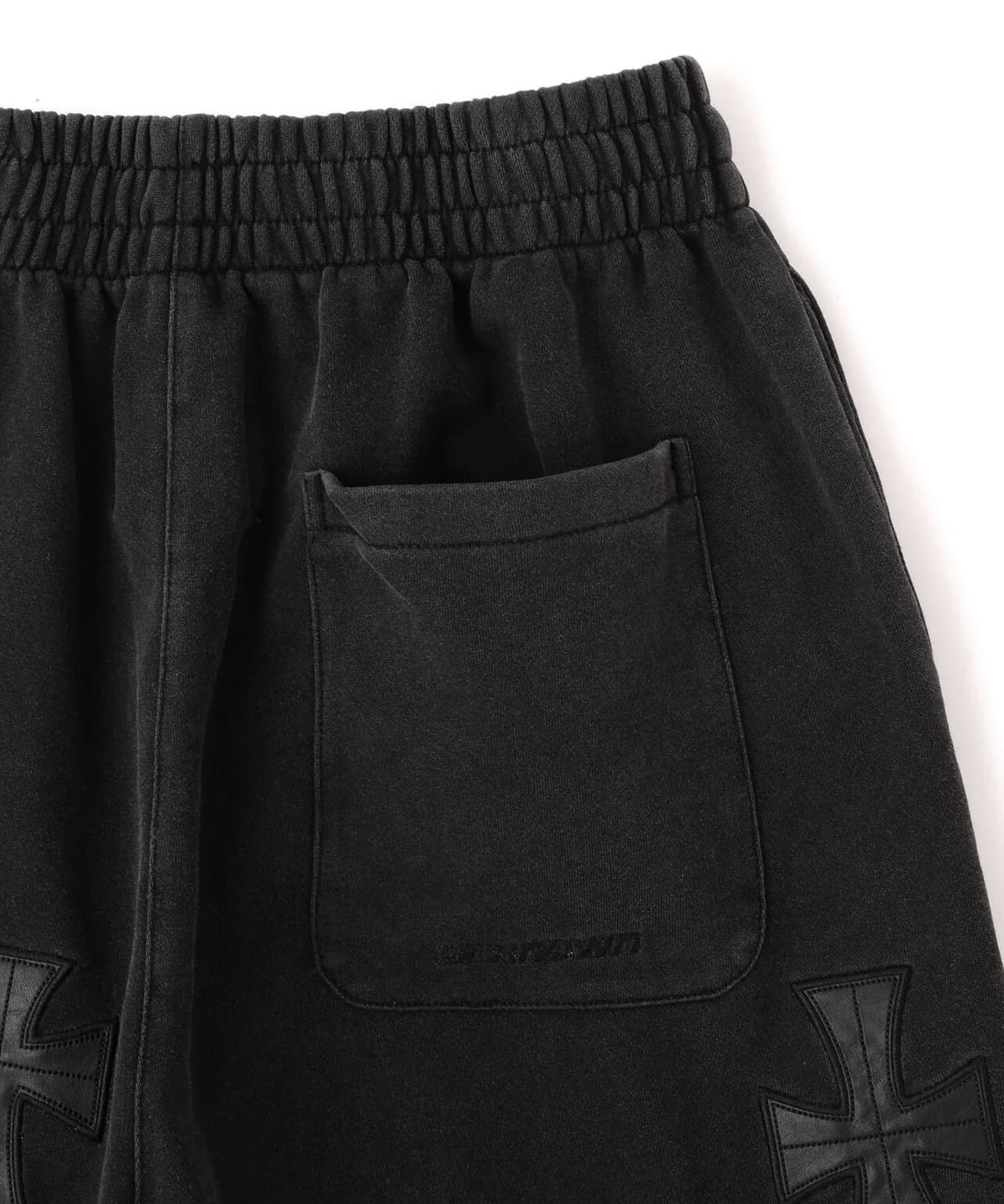 UNKNOWN LONDON 26aw "Exclusive Leather Cross Buggy Shorts" Black Black S
