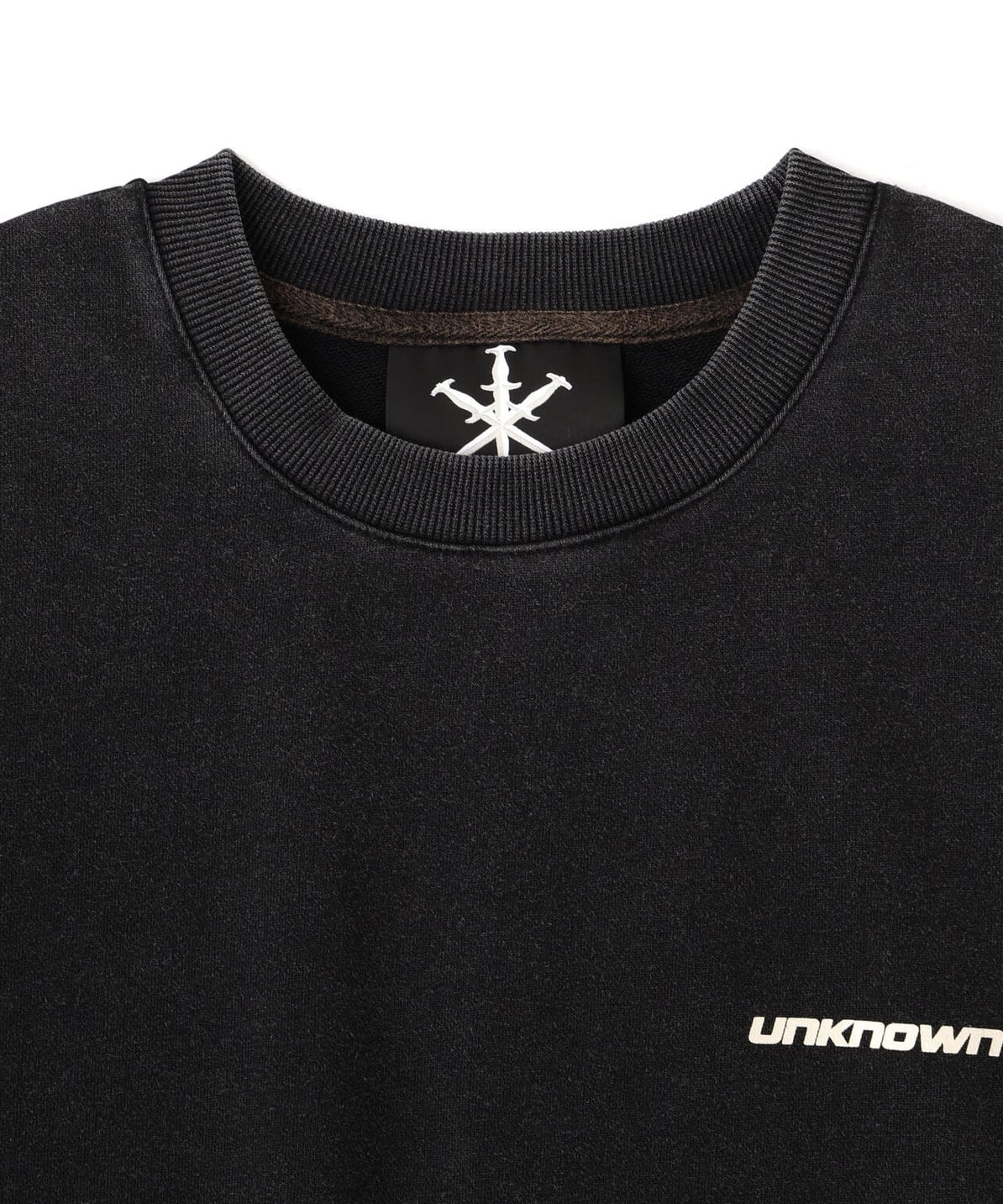 UNKNOWN LONDON 26aw "Exclusive Leather Cross Tee" White White S