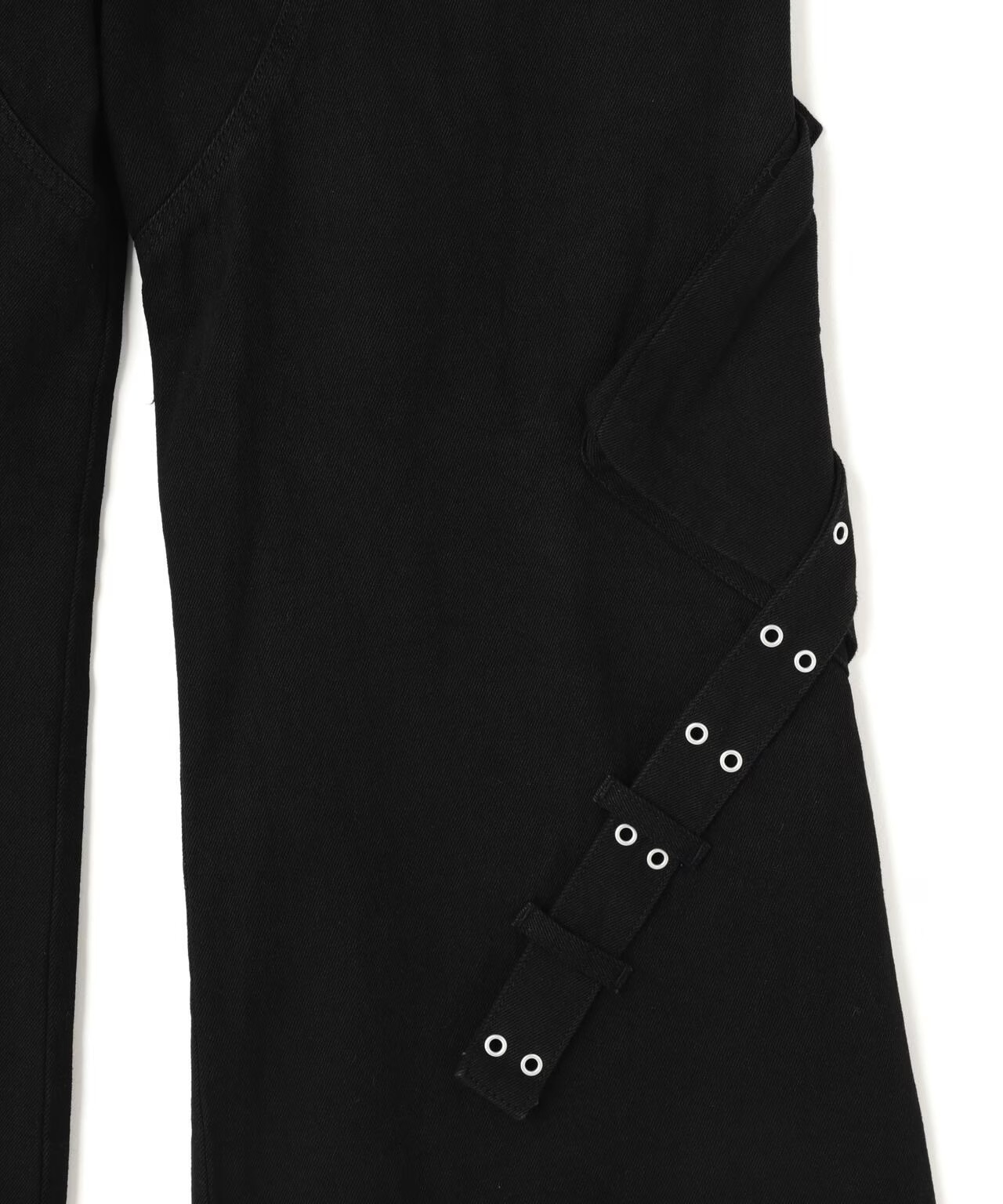 Danke Schon 11oz Denim Zip Pocket Flare Cargo Pants Black S