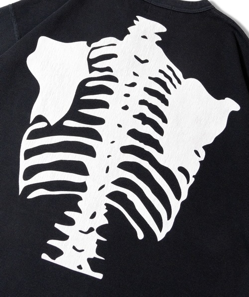 VANSON "Skelton Bones Thermal Tee" Black Black S