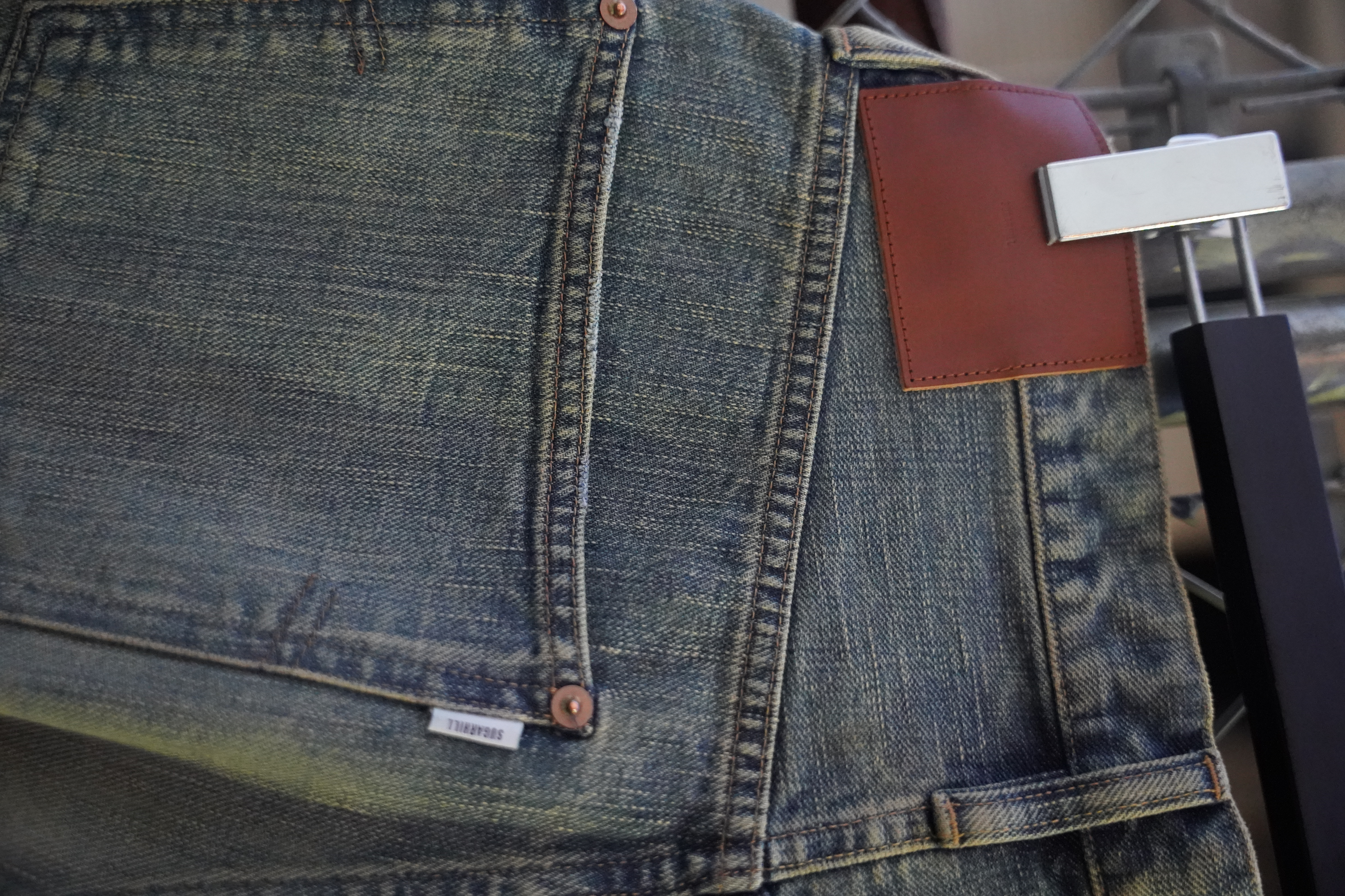 SUGARHILL 25ss "Damaged Modern Denim Pants Shorts" Faded Indigo 30