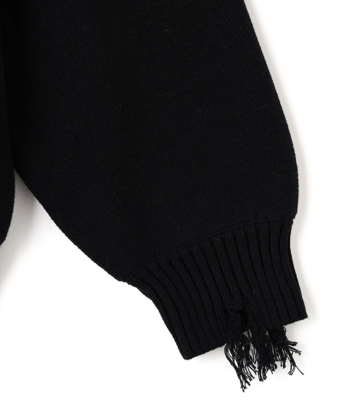 Danke Schon 25aw "Hand Stitch Knit Crewneck" Black Black S