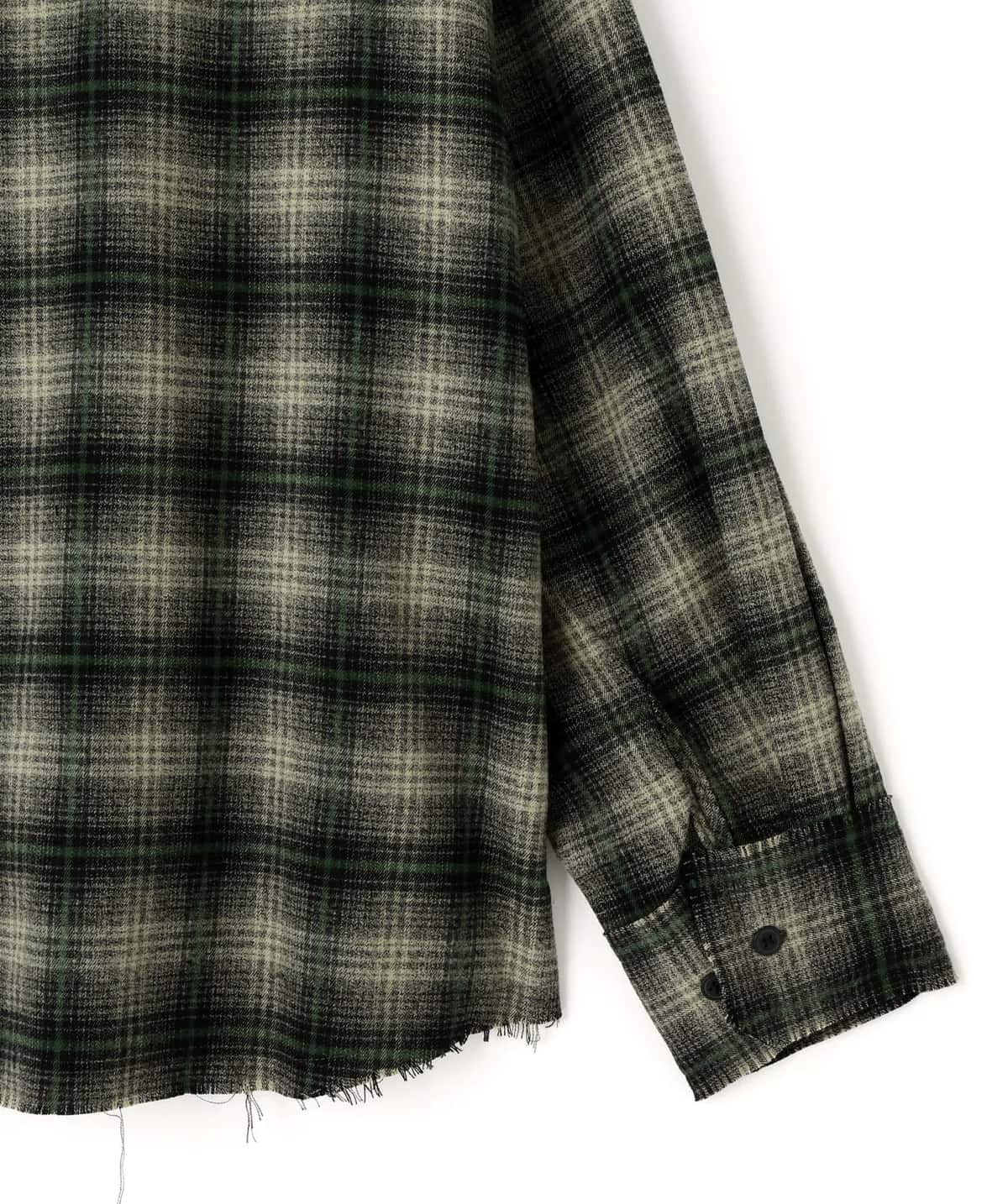 Danke Schon 25aw "Cutoff Check Shirts" Green Green M