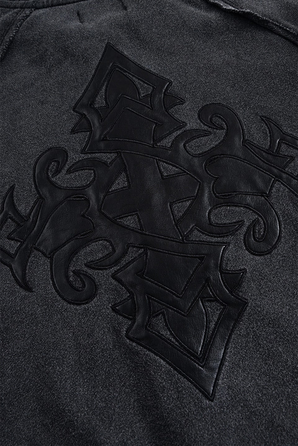 SUPPLIER 25aw "Dagger Leather Patch Zip Hoodie" Black Black M