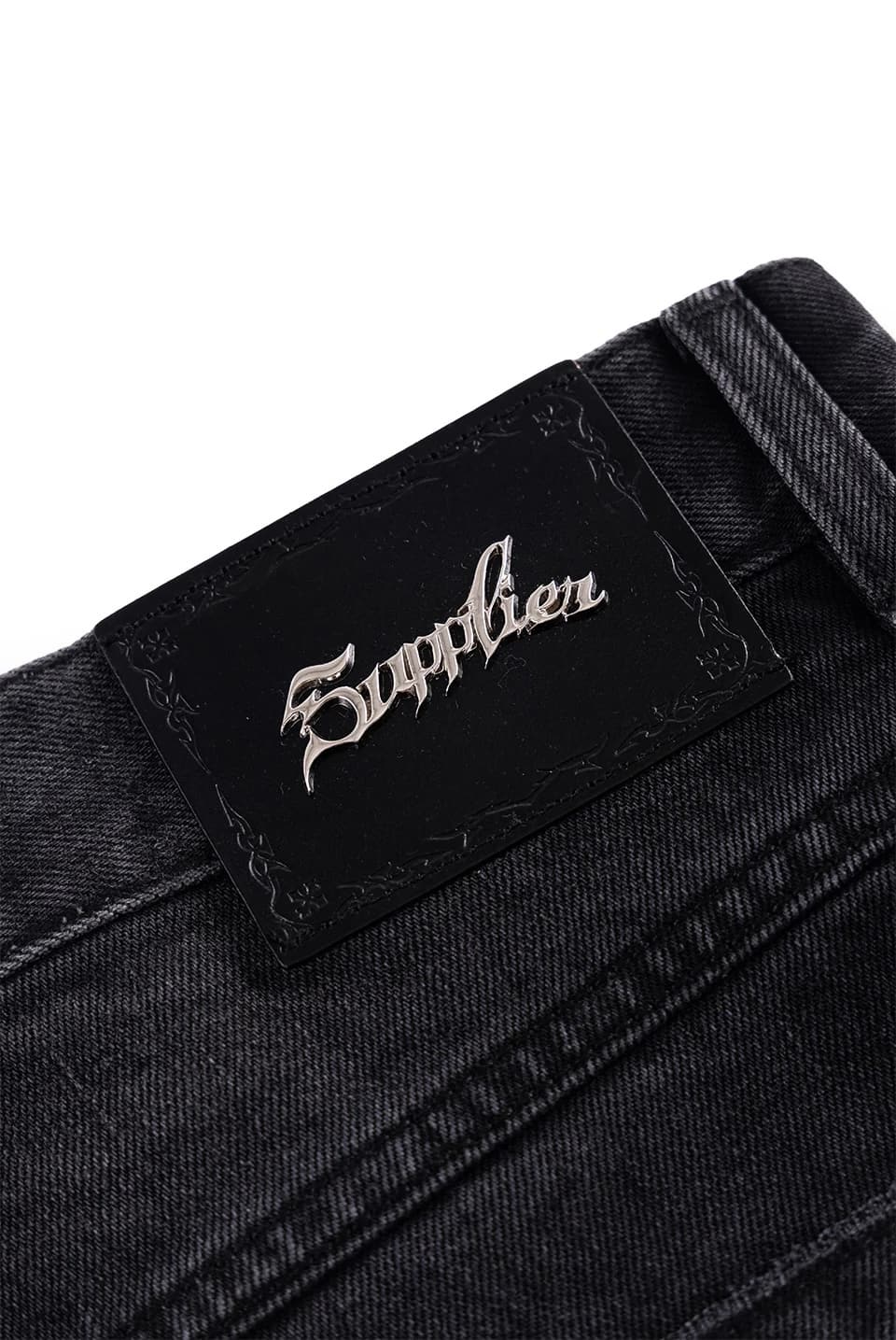 SUPPLIER 25aw "Vintage Wash Tribal Double Knee Baggy Jeans" Black Black S