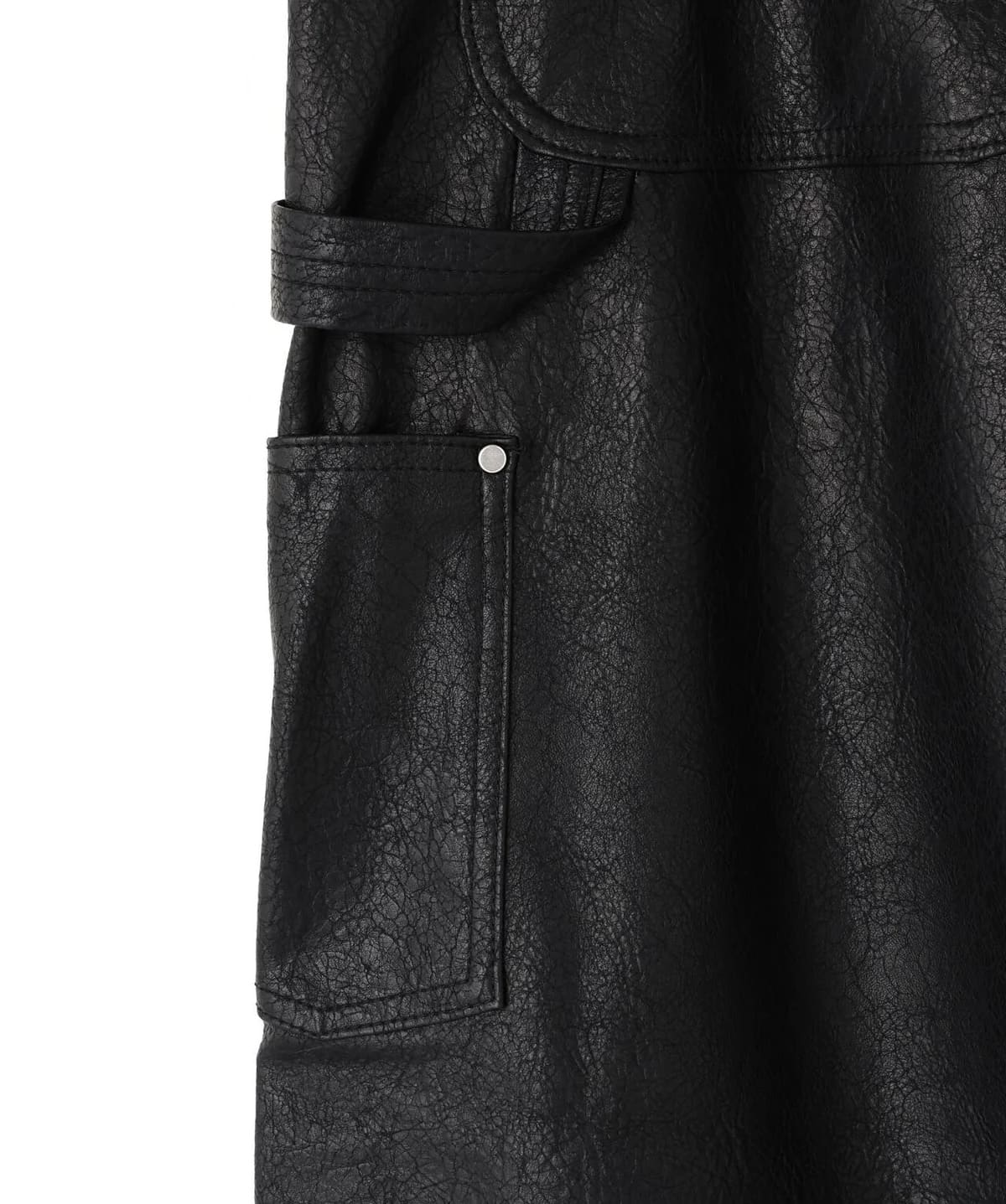 Danke Schon 25aw "PU Leaher Wknee Painter Pants" Black S(28)