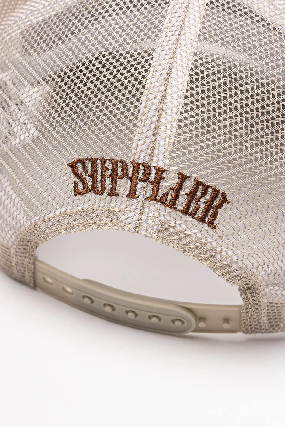 SUPPLIER 25aw "Tribal Camo Cross Leather Patch Mesh Cap" Beige Beige One Size