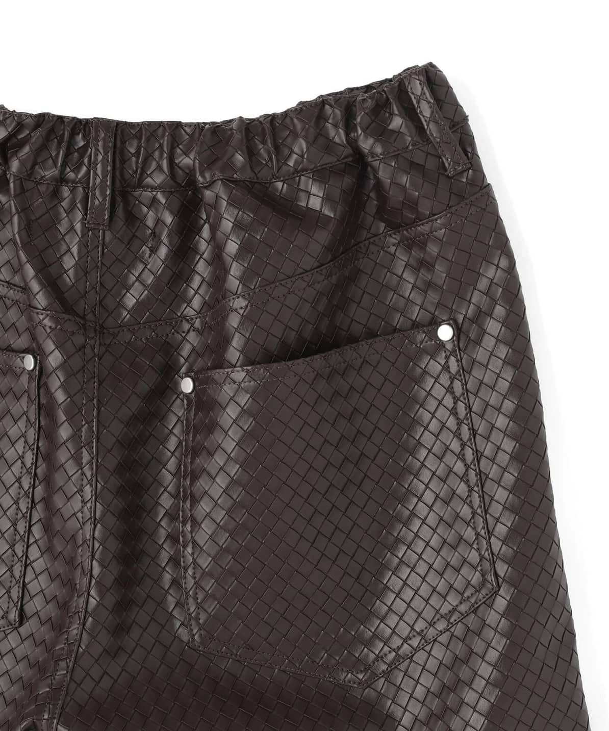 Danke Schon 26ss "Woven Faux Leather Shorts" Brown Brown M