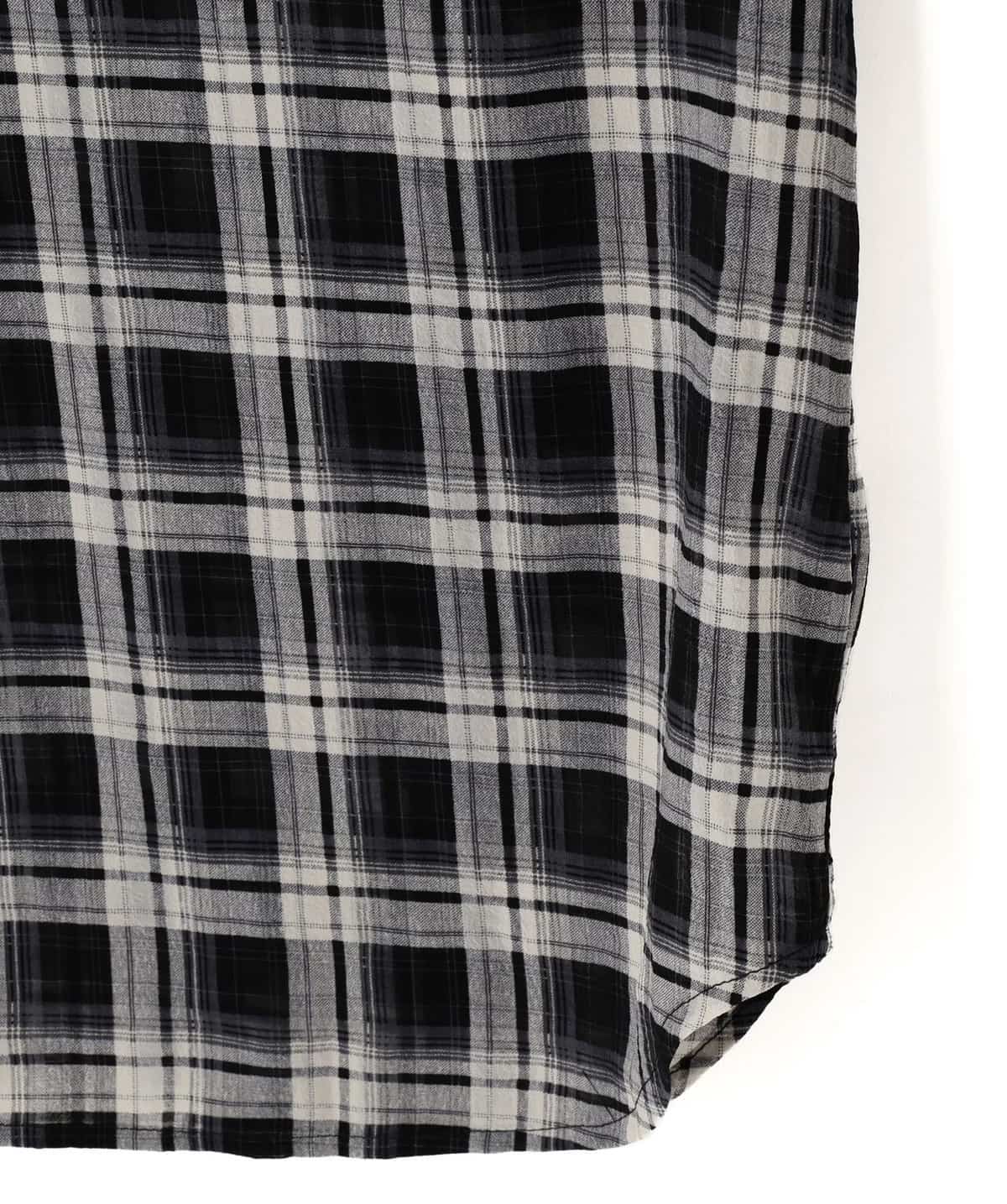 WHITELAND 26ss "Chiffon Check Shirts" Black Black One Size