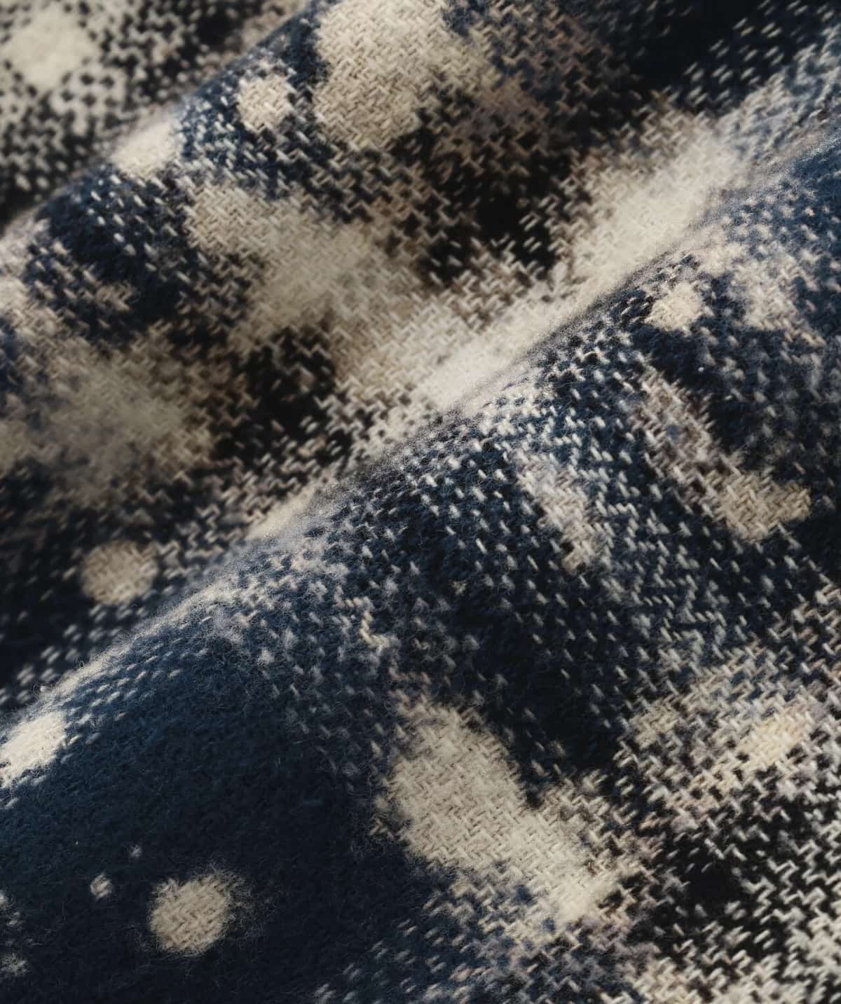 WHITELAND 26ss "Bleach Check Shirts" Blue Blue One Size