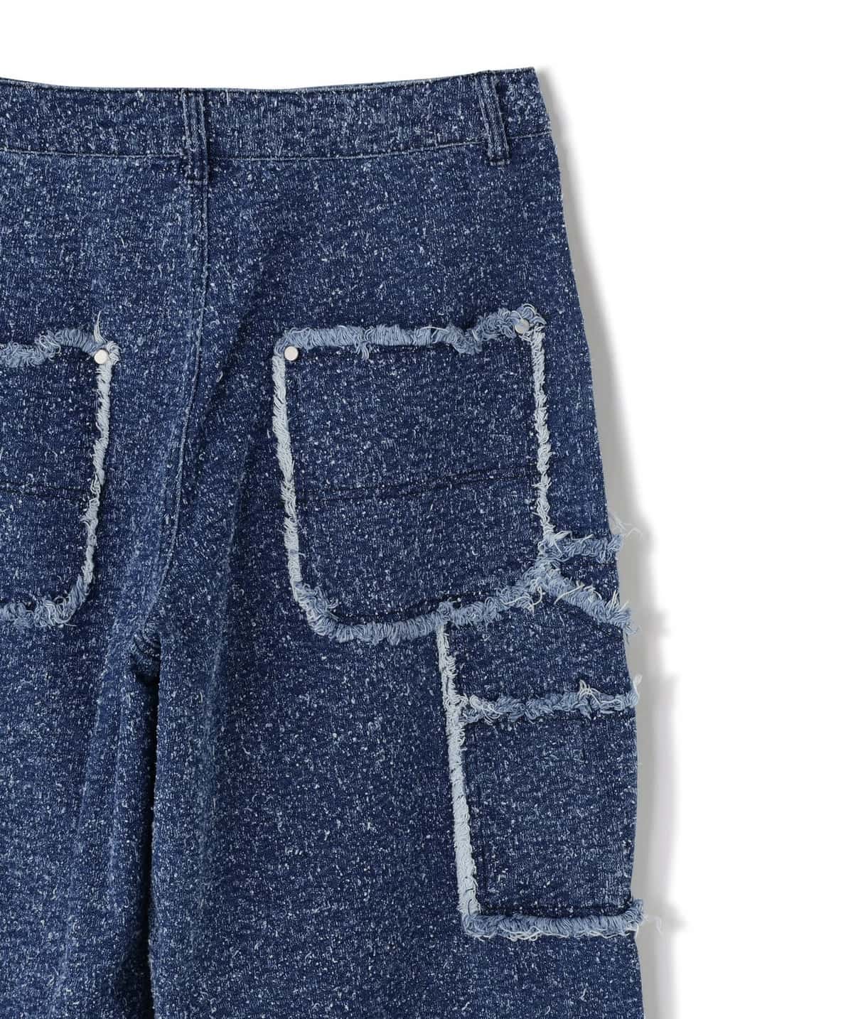 Danke Schon 26ss "Needlepunch Denim W-Knee Pants" Blue Blue S