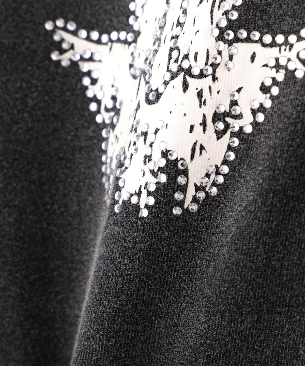 SUPPLIER 26ss "Exclusive Rhinestone Fire Bones Tee" Black Black M