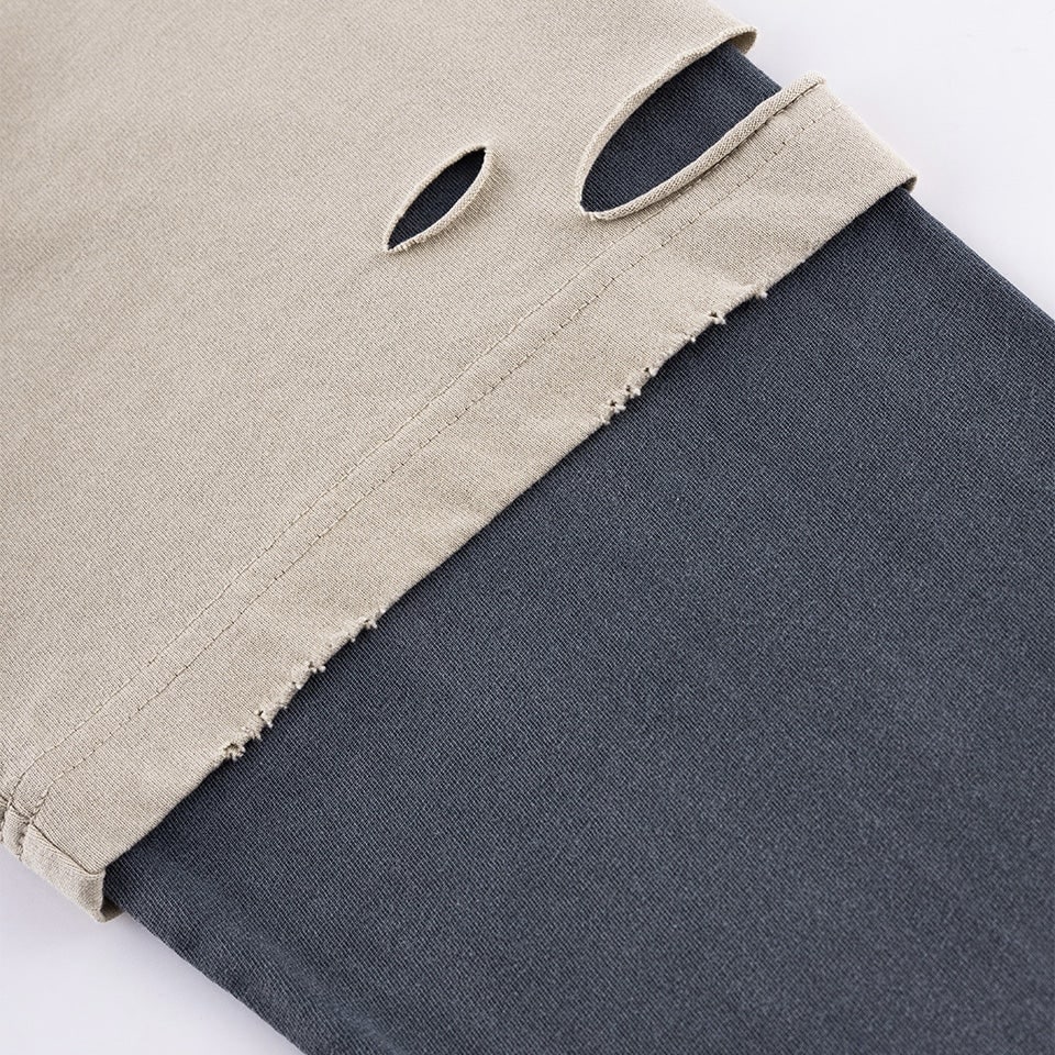 SUPPLIER 26ss "Dusty Iron Cross Layered Long Sleeve Tee" Beige Beige M