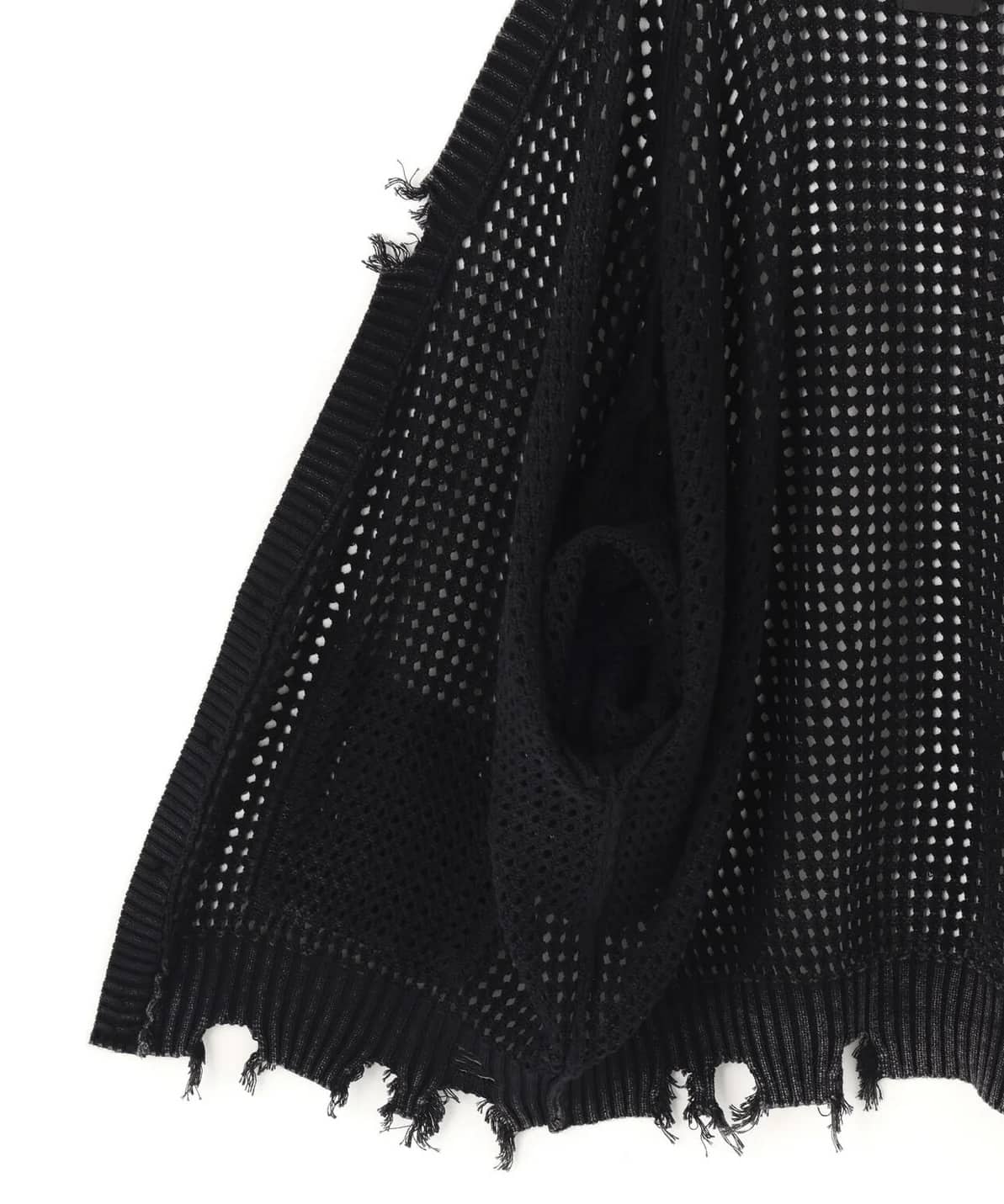 Danke Schon 26ss "Pigment Damage Mesh Cardigan" Black M
