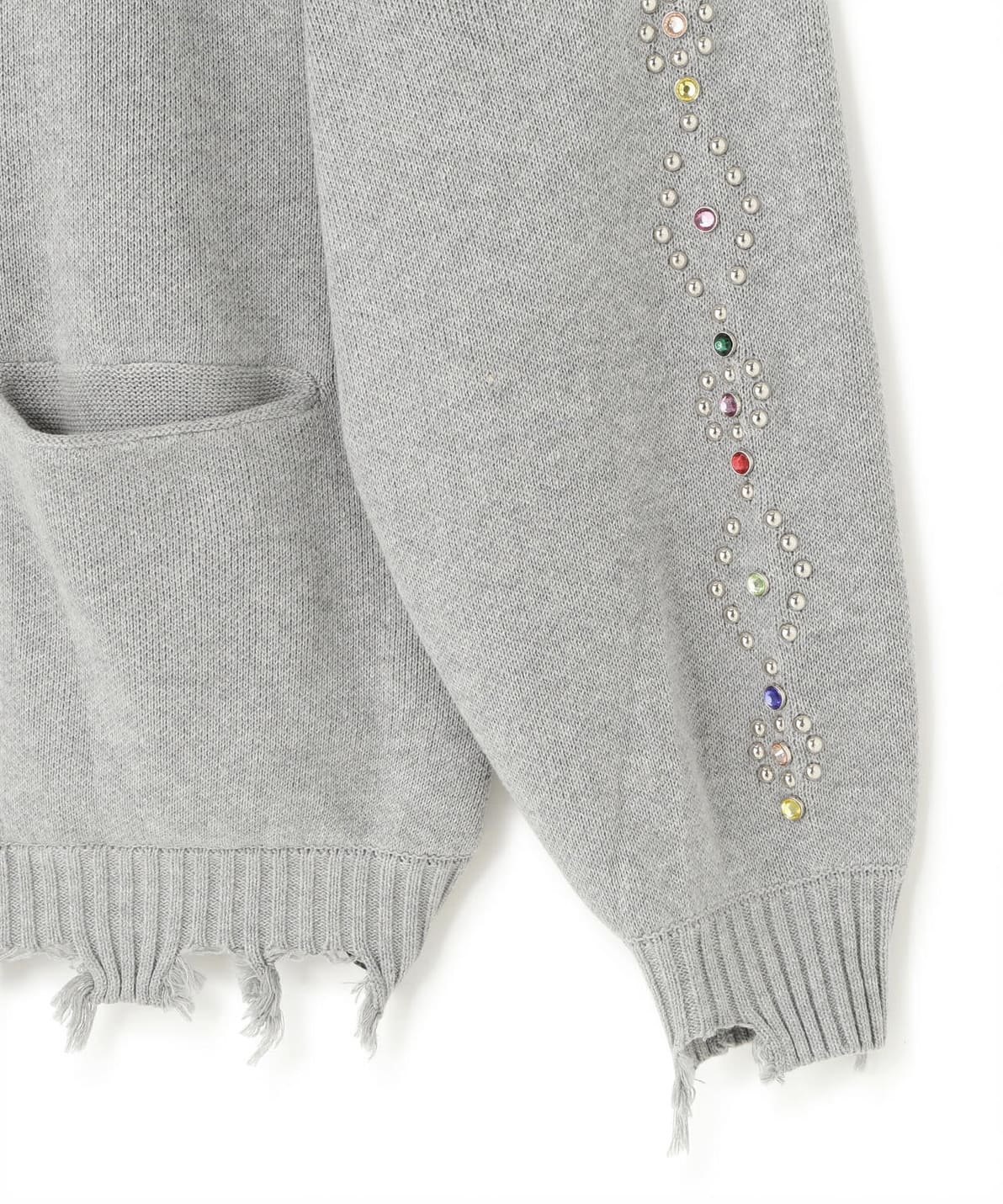 Danke Schon 26aw "Cotton WJQ Studs Cardigan" Gray Gray M