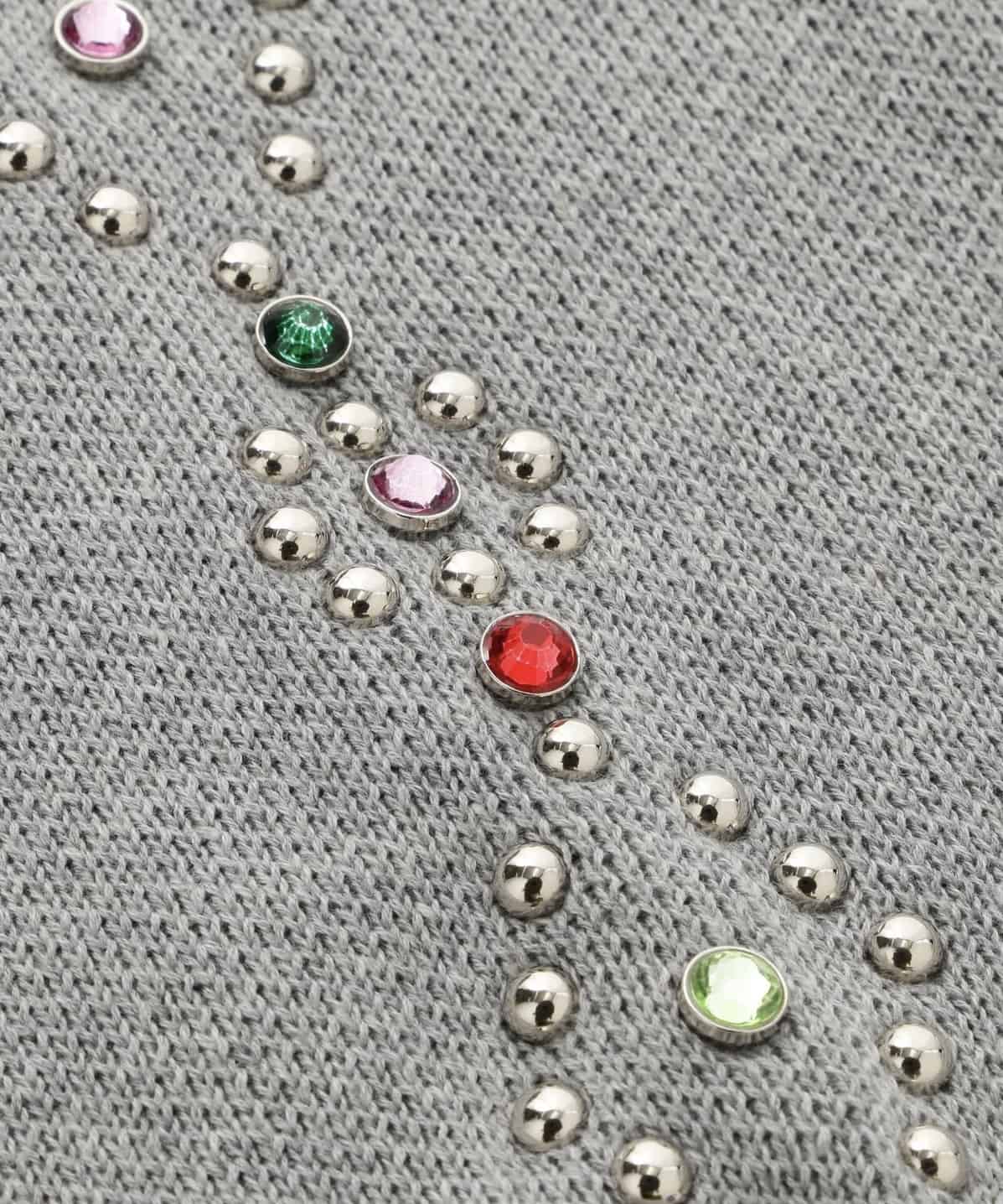 Danke Schon 26aw "Cotton WJQ Studs Crewneck" Gray Gray M