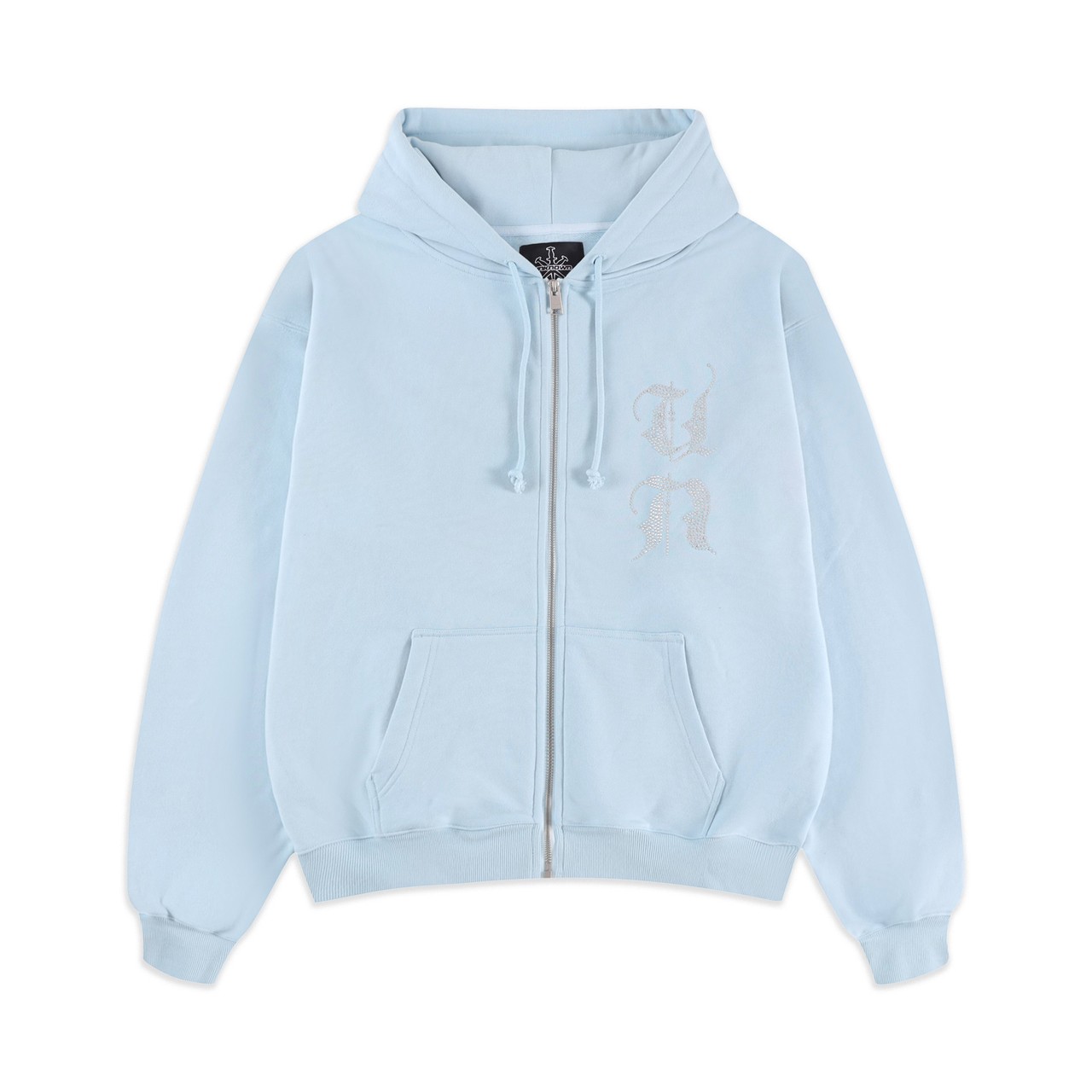 【original】rhinestone zip hoodie(ivory)