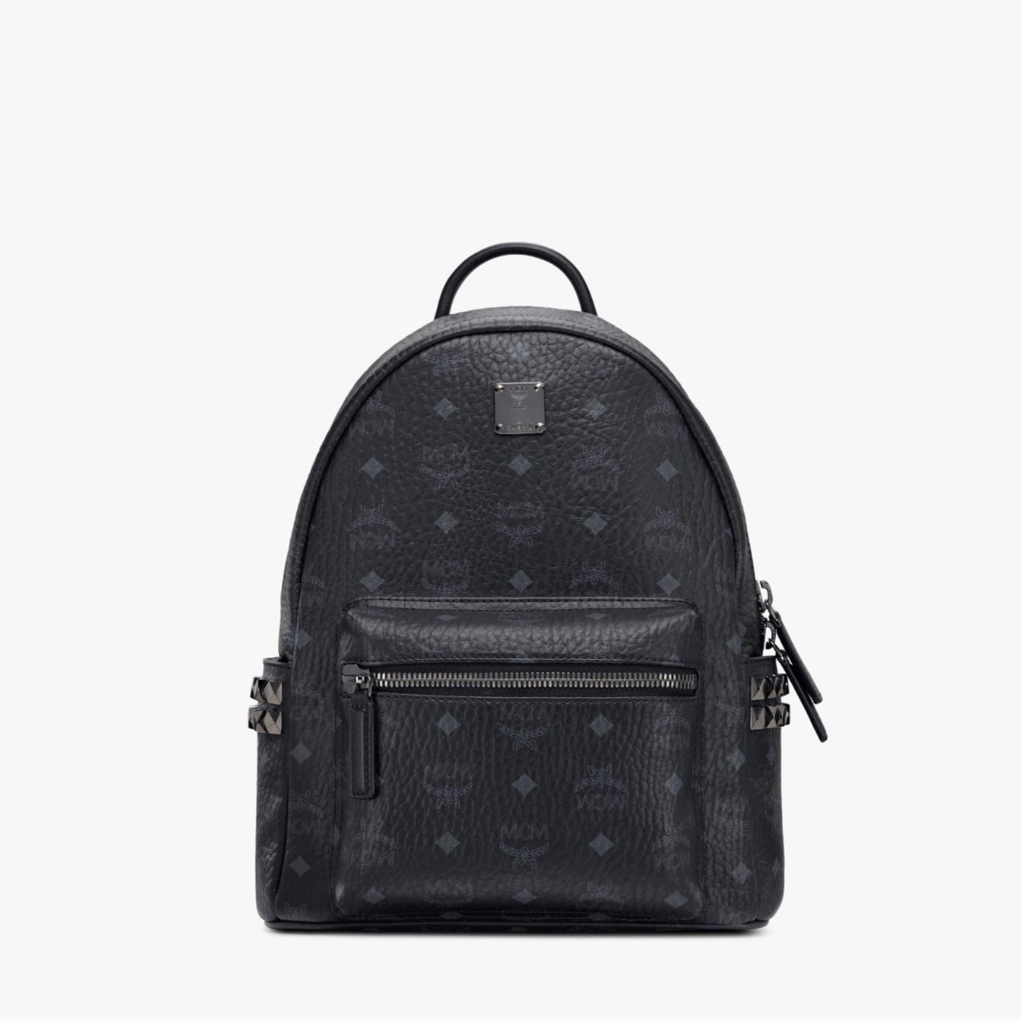 MCM Stark Side Studs Backpack IN Visetos Small BLACK ONE SIZE