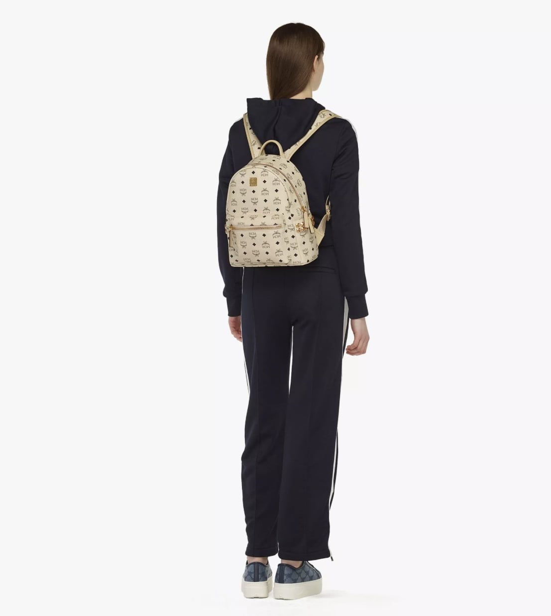 MCM Stark Side Studs Backpack Small Beige Small