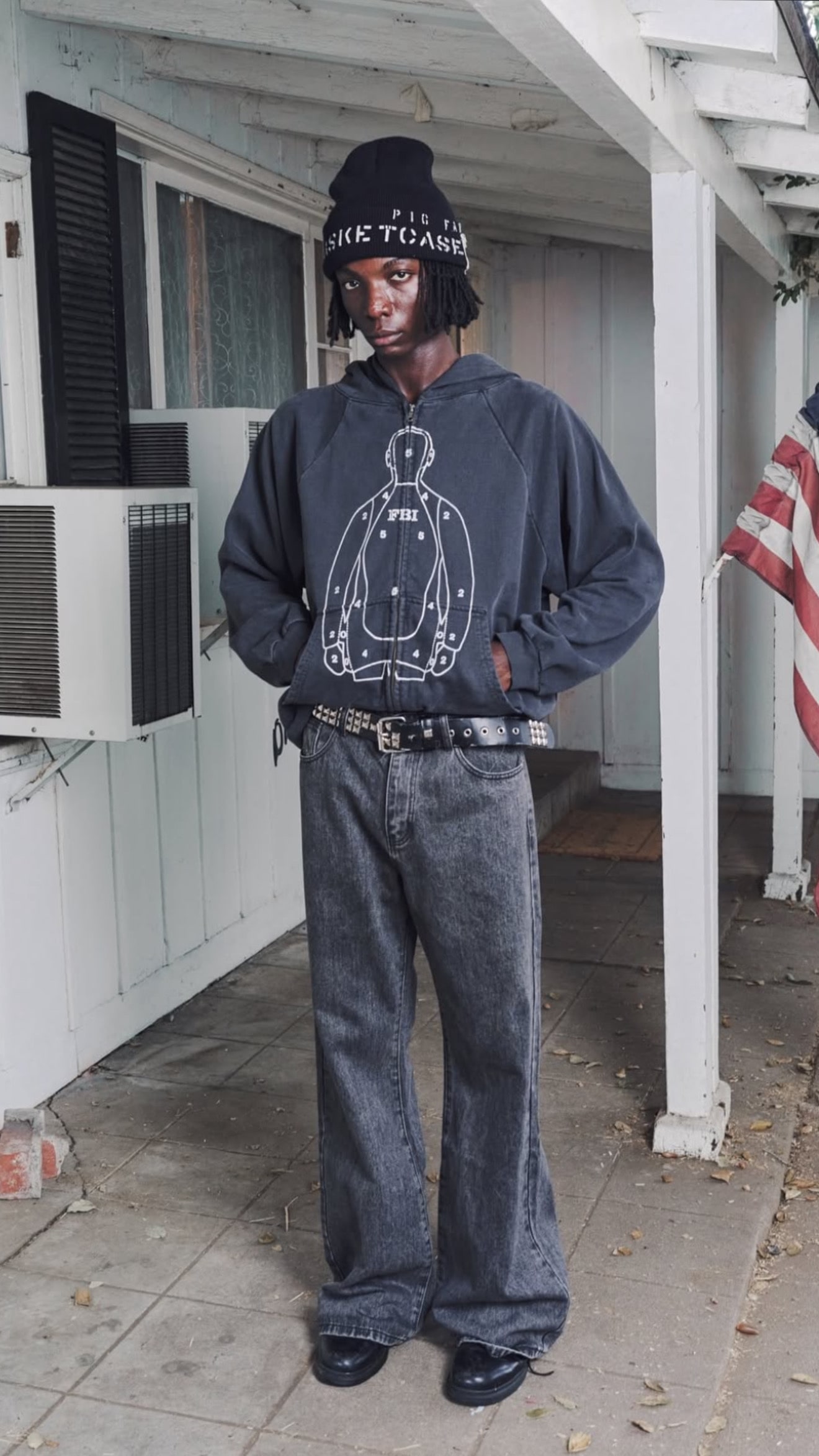 Basketcase 25ss "Practice Zip Hoodie" Black M