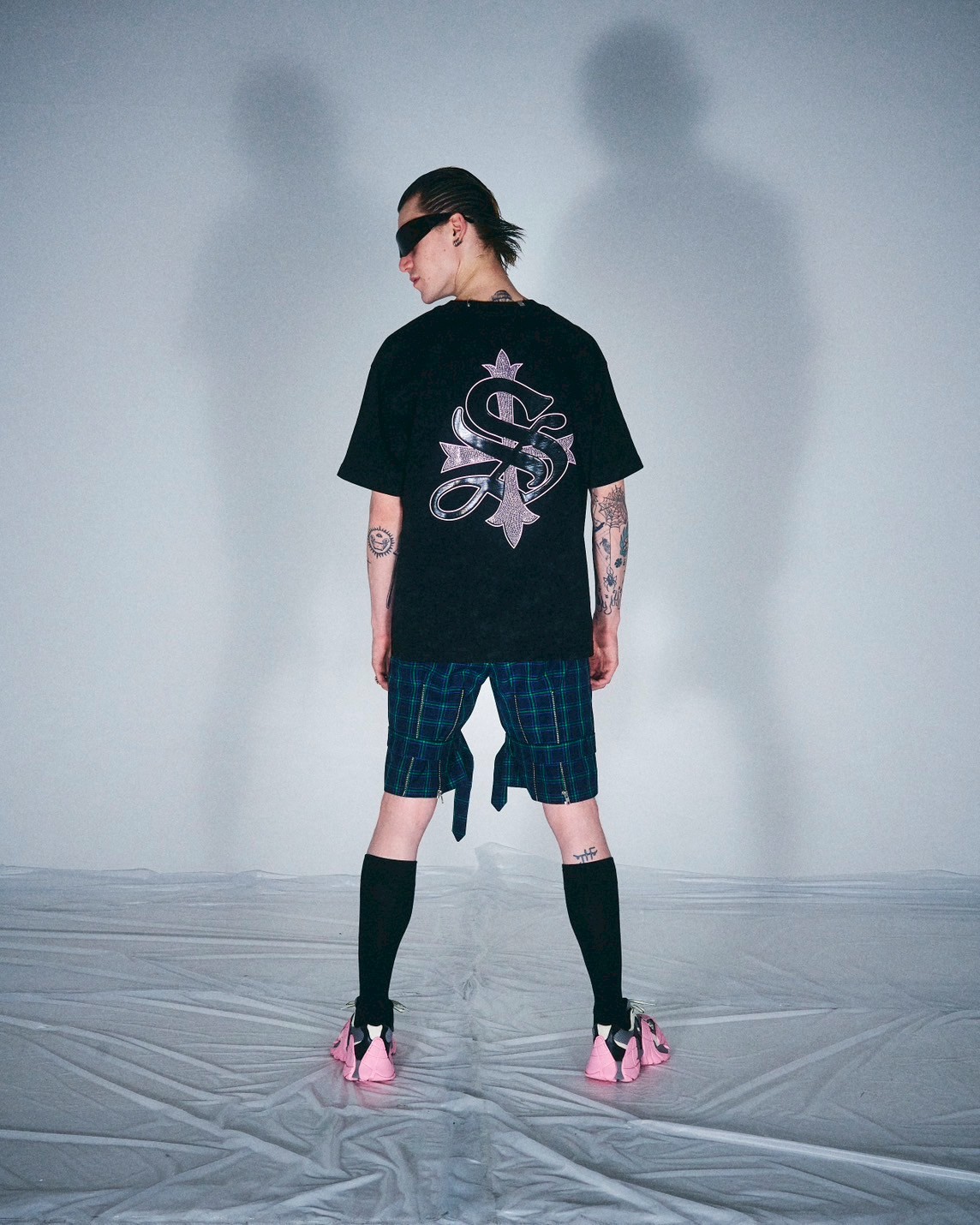 SUPPLIER 25ss "Exclusive Vintage Wash Pierced Cross Tee" Pink Pink M