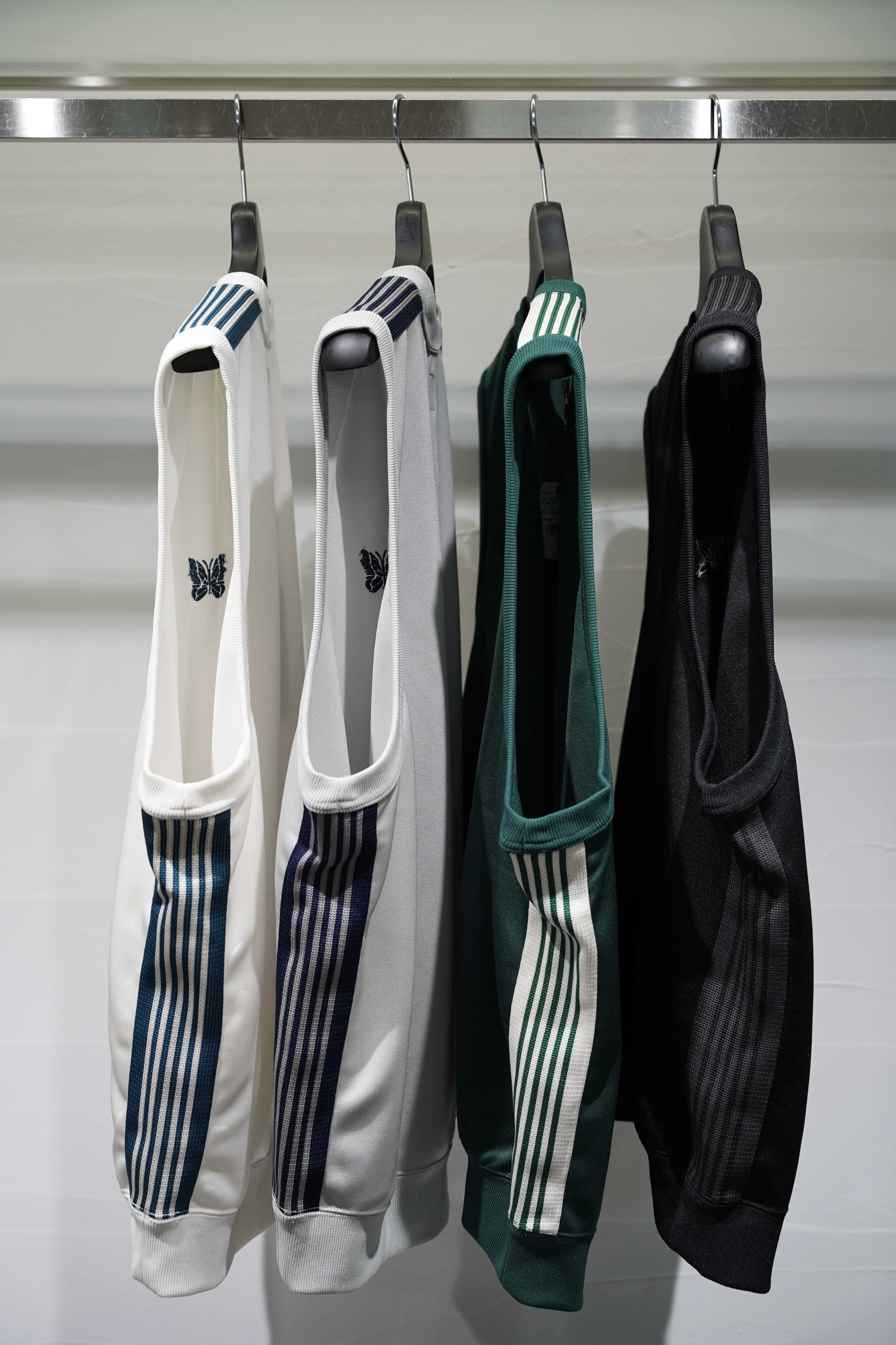 Needles 25ss "Exclusive Sleeveless Track Crew Neck - Poly Smooth" Green Off White Green Off White S