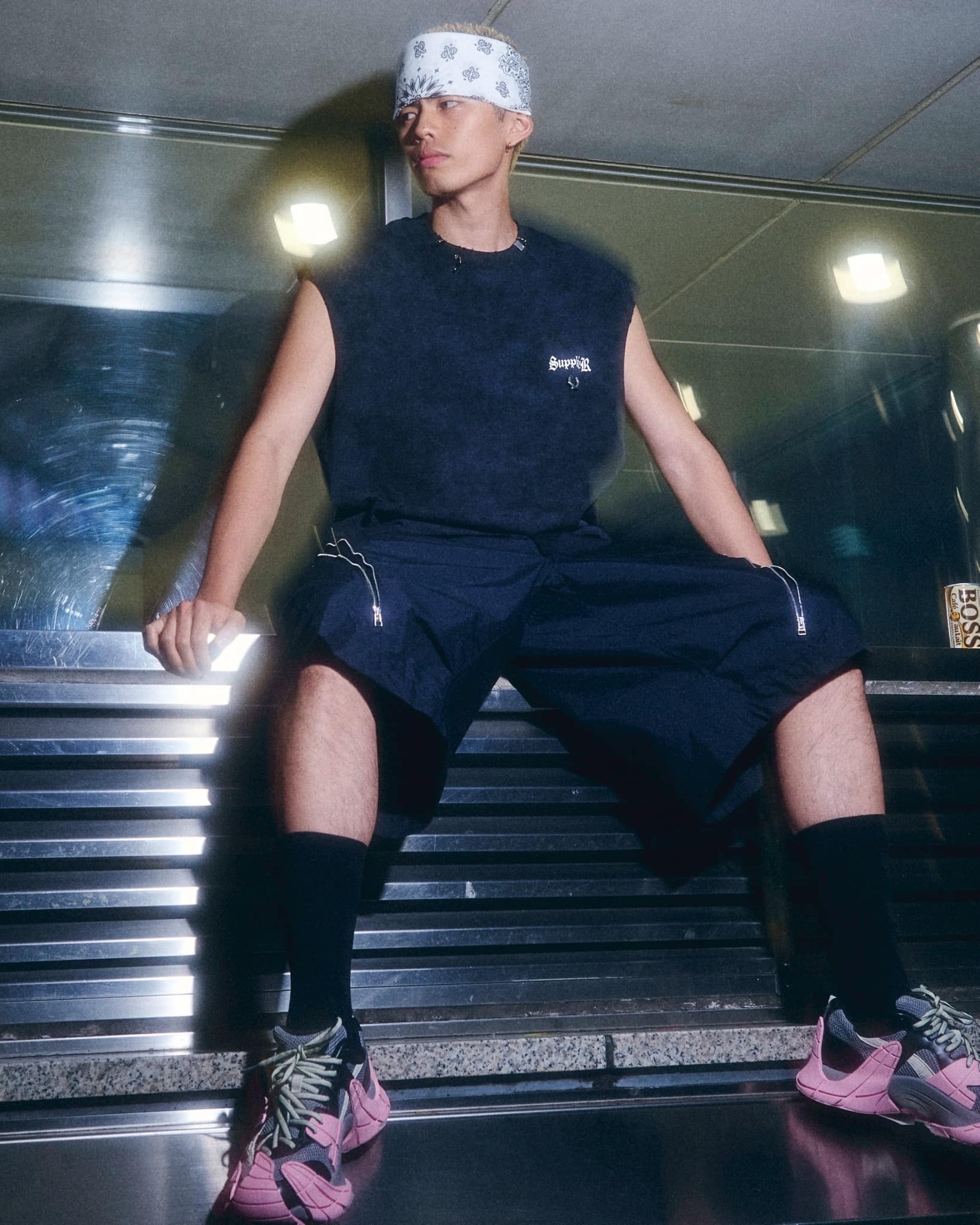 SUPPLIER 25ss "Exclusive Damage Pierced Cross Ns" Black Black M