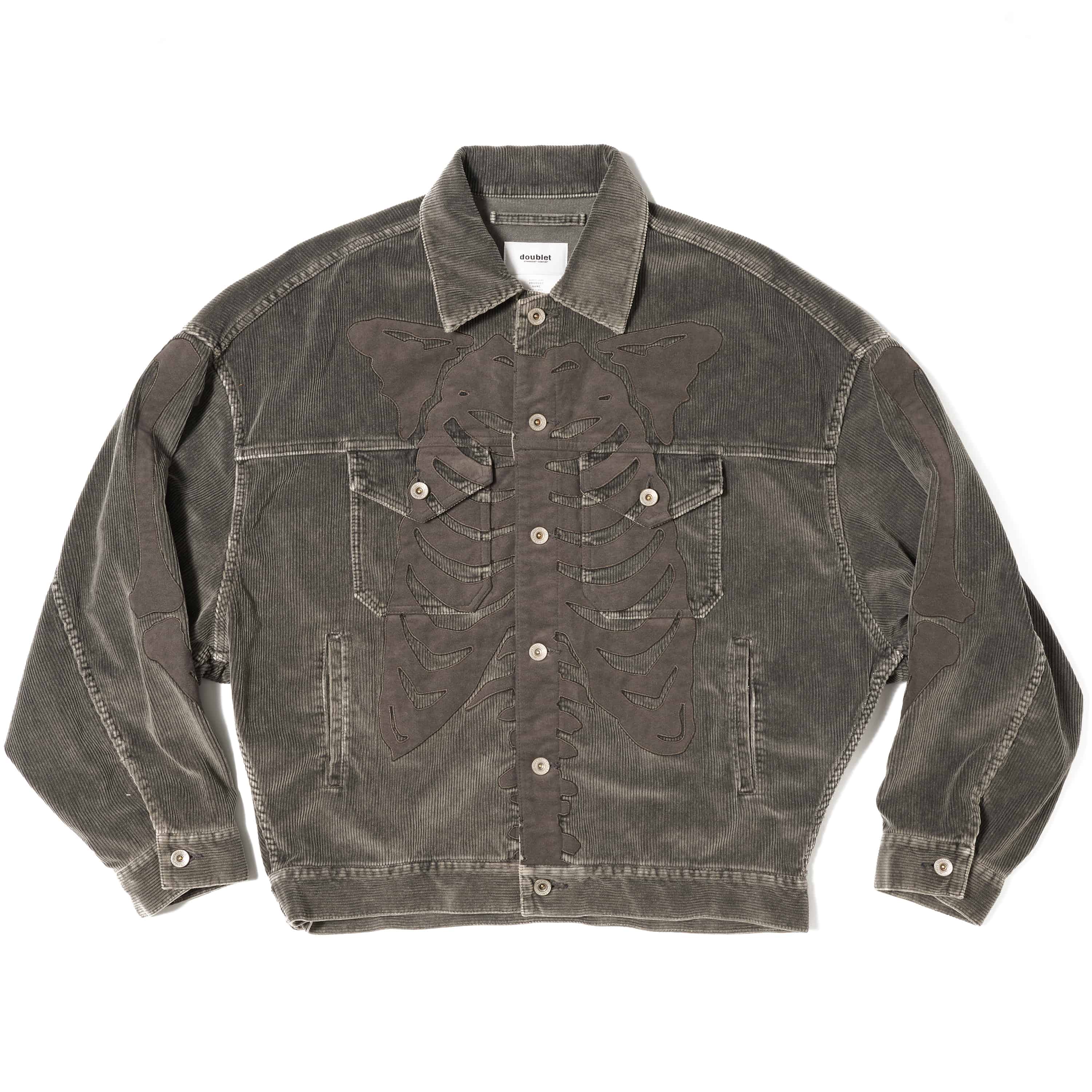 doublet 25aw "BONE APPLIQUE CORDUROY JACKET" Grey Grey M