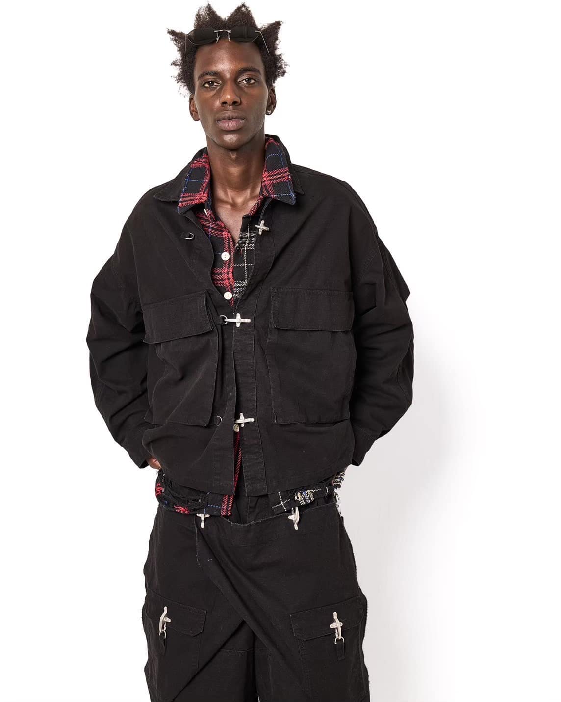 Danke Schon 25aw "Ripstop Cargo Shirt" Black Black S