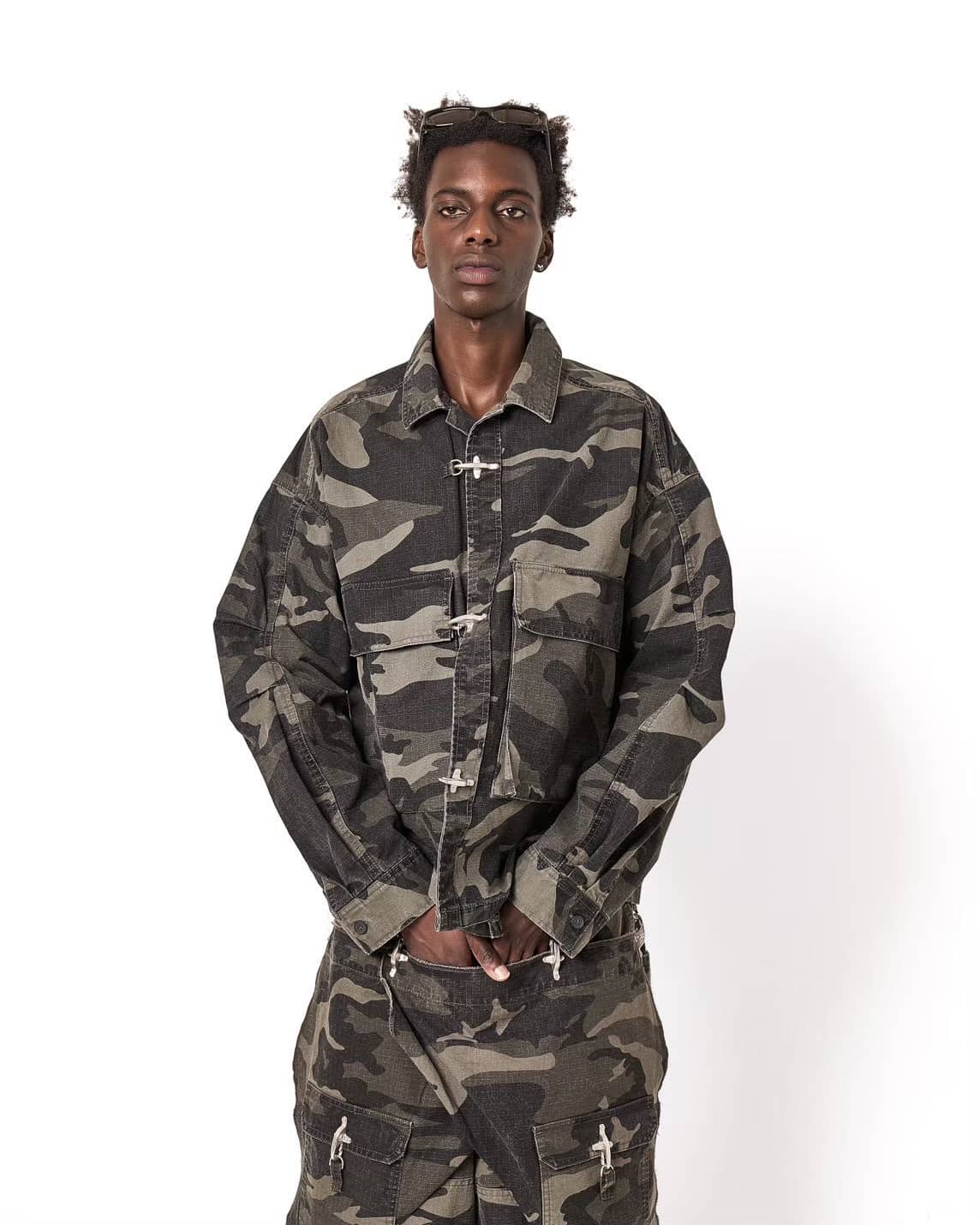Danke Schon 25aw "Ripstop Cargo Shirt" Camo Camo S