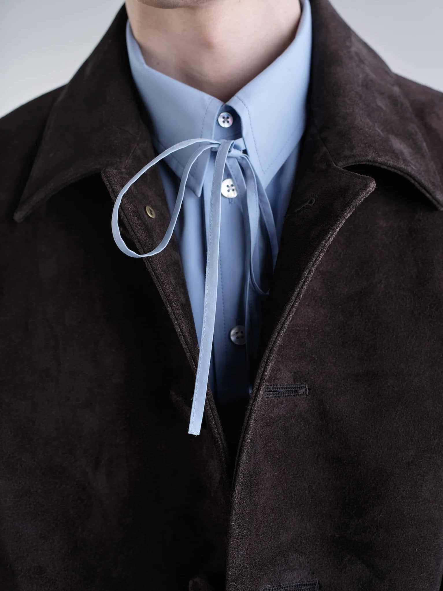 SUGARHILL 25aw "Ribbon Collar Shirts" Blue Blue 2(M)