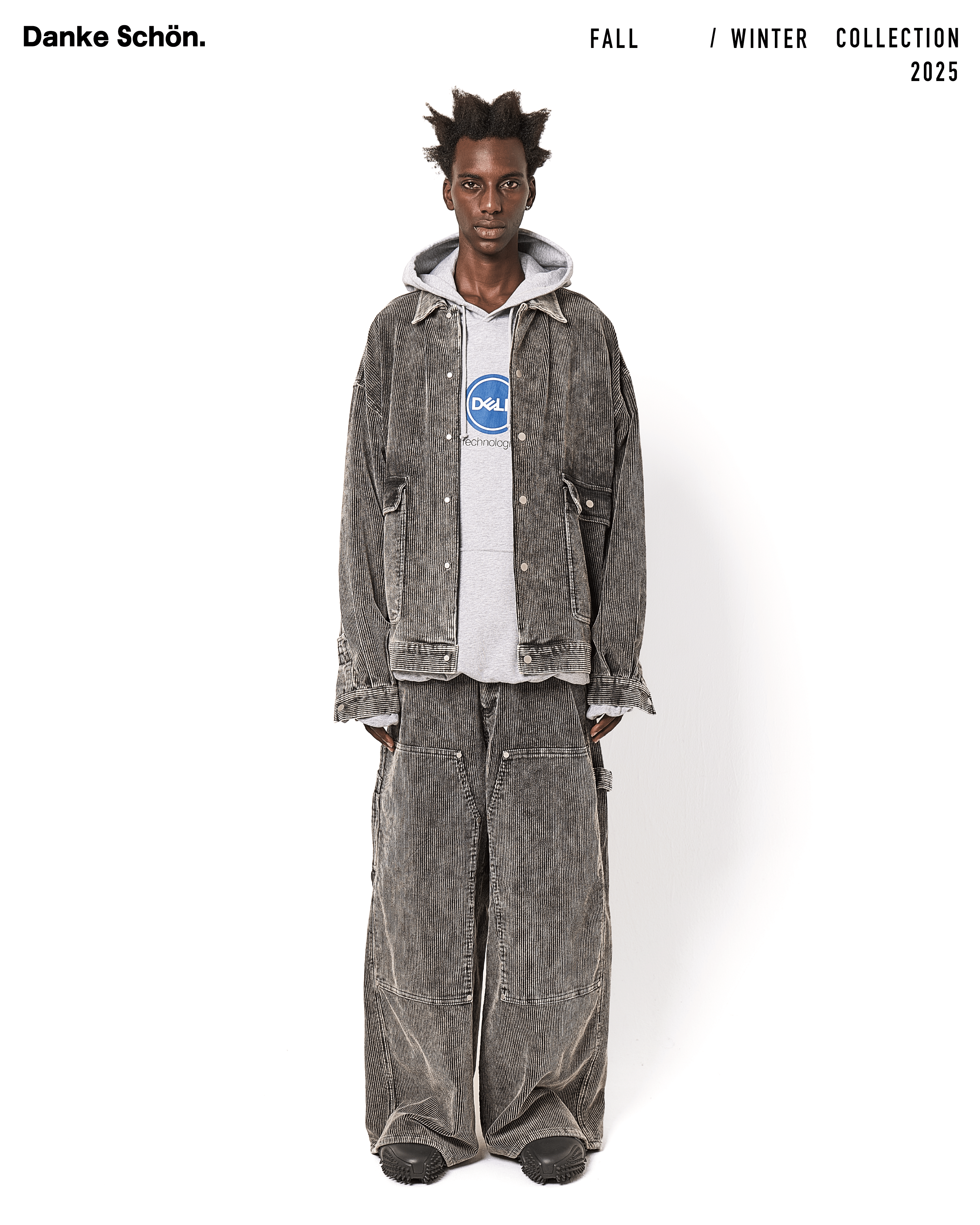 Danke Schon 25aw "8Well Courduroy Chemical Coveralls" Black Black S