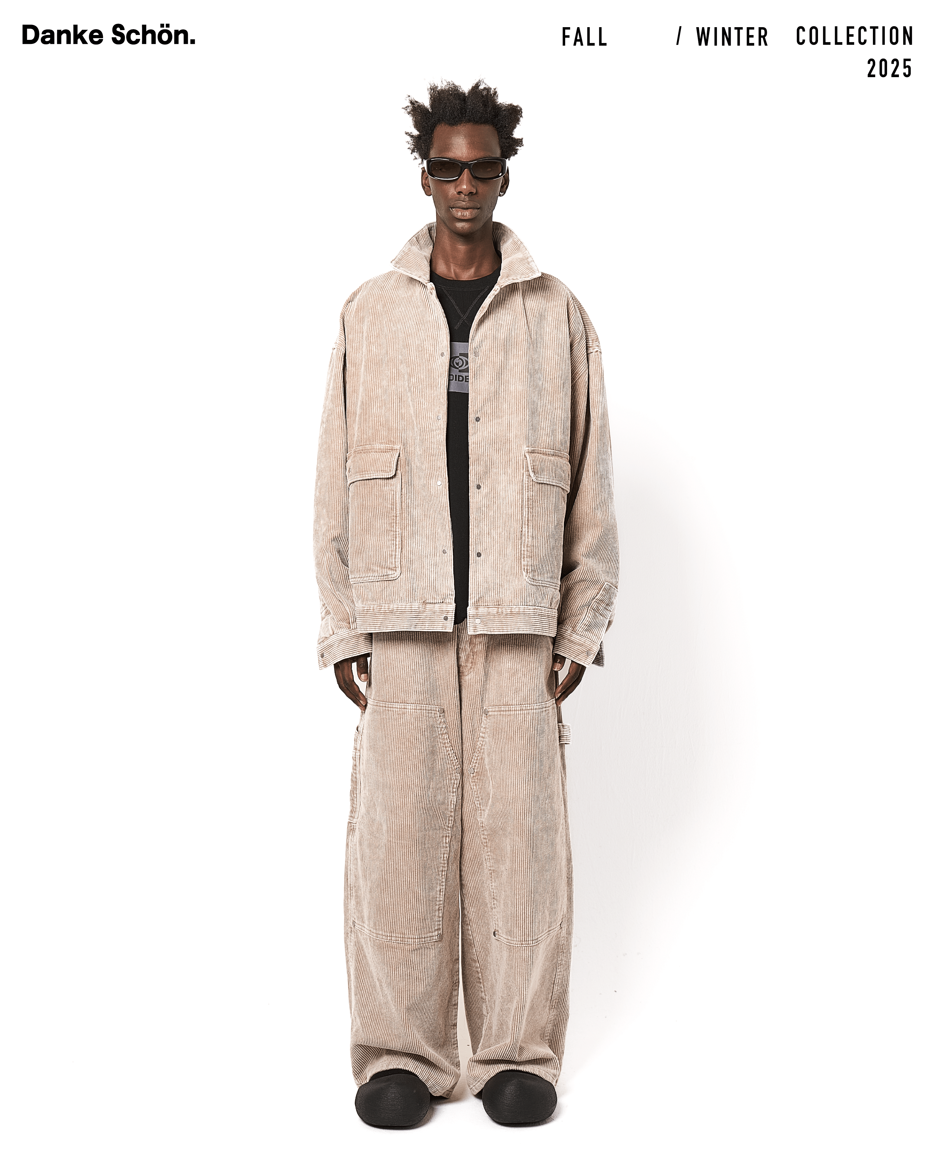 Danke Schon 25aw "8Well Courduroy Chemical Coveralls" Beige Beige S