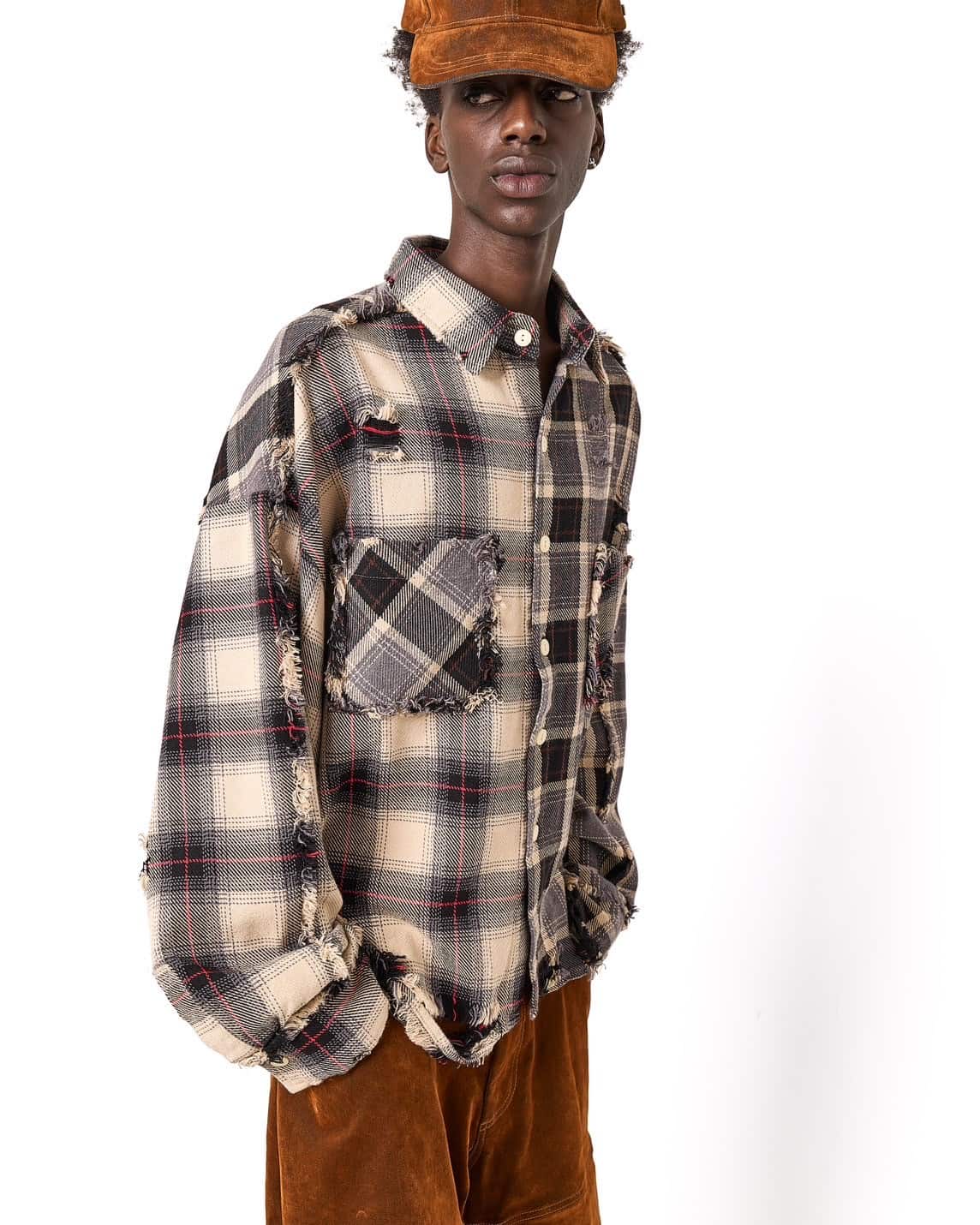 Danke Schon 25aw "Flannel Shirts" Beige Beige M