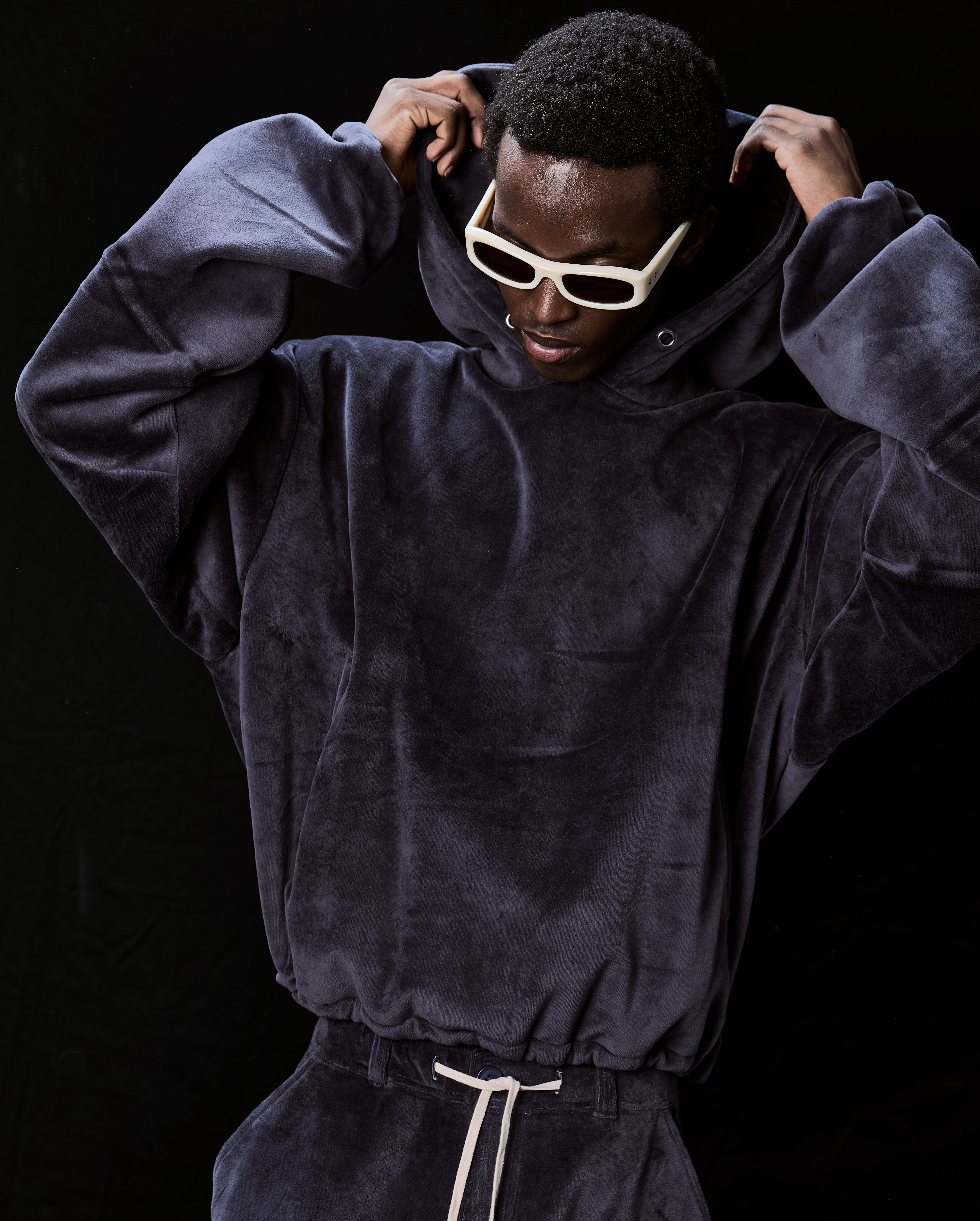 Danke Schon 25aw "W-Face Velour Pull Hoody" Navy Navy S