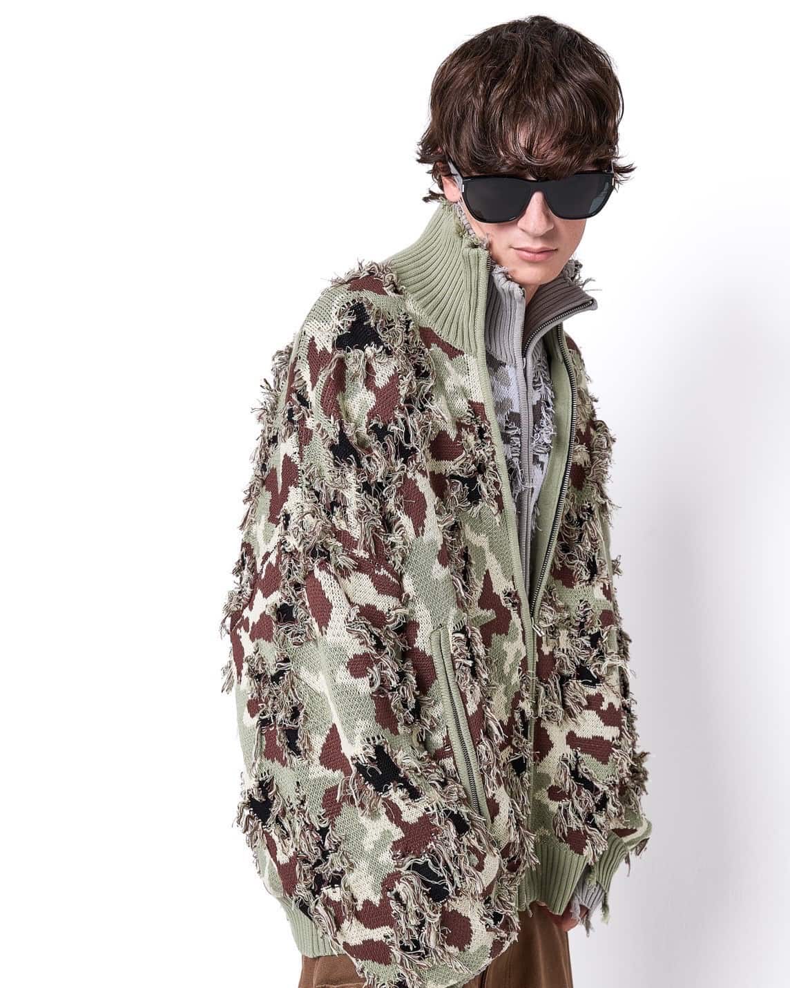 Danke Schon 25aw "Camo Knit Dorivers" Green Green M