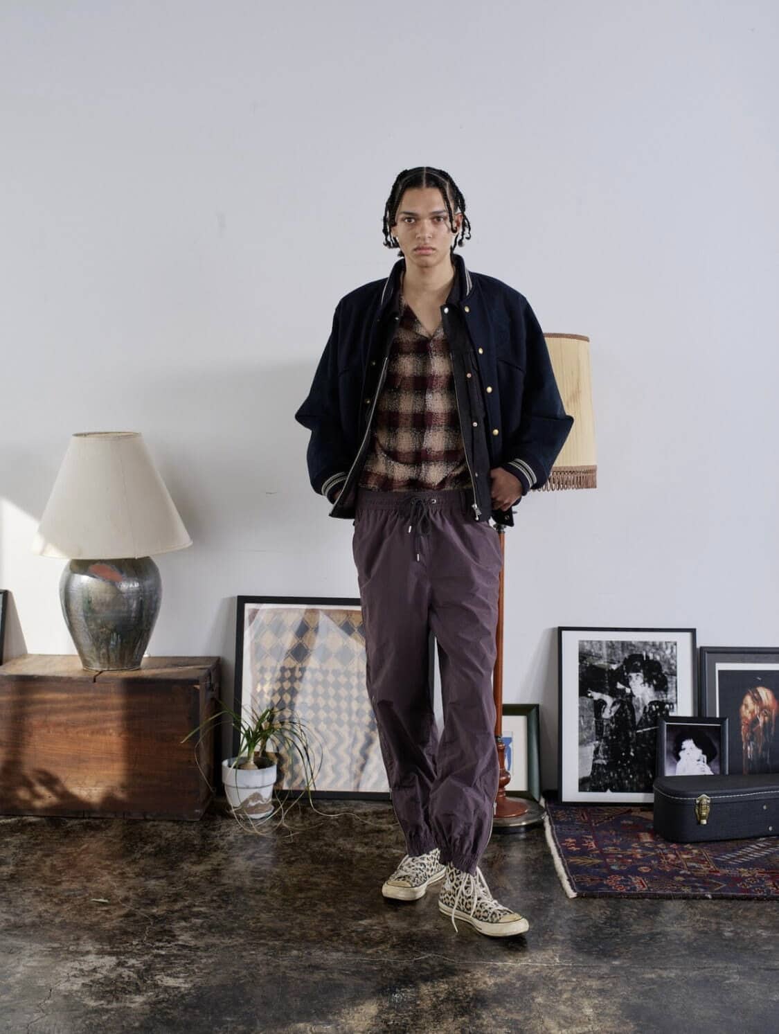 SUGARHILL 25aw "Hairly Plaid Open Collor Shirt" Deep Green Deep Green 2