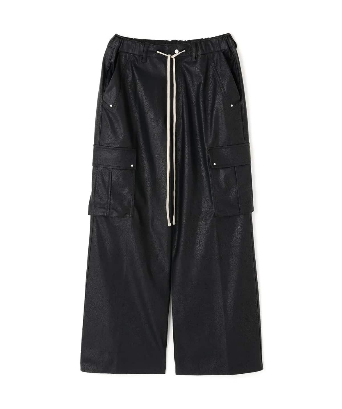 Danke Schon 25aw "PU Leaher Baggy Cargo Pants" Black S(28)