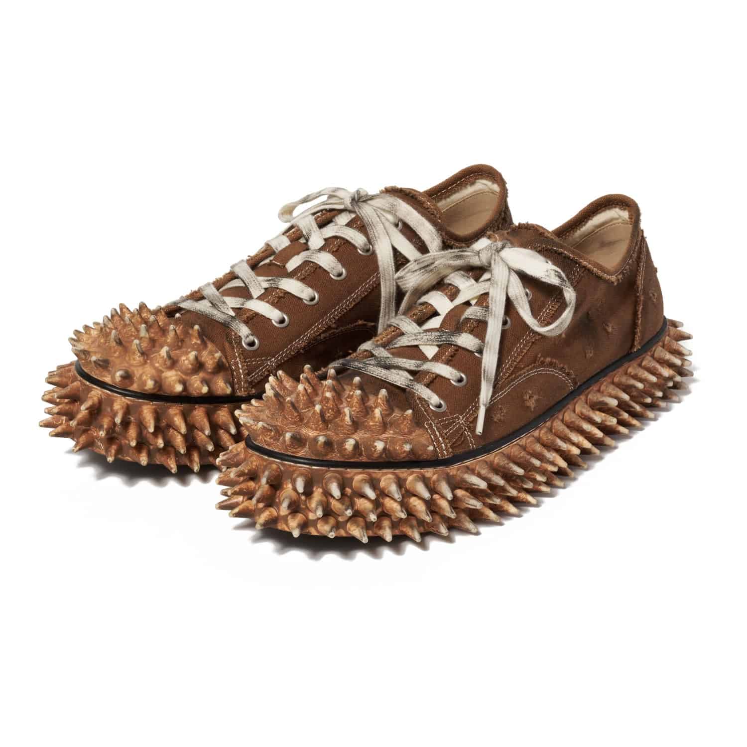 【先行予約 12月13日発売】doublet 26ss "DIRTY SPIKE TOE CAP CANVAS SNEAKER" Brown Brown 25H